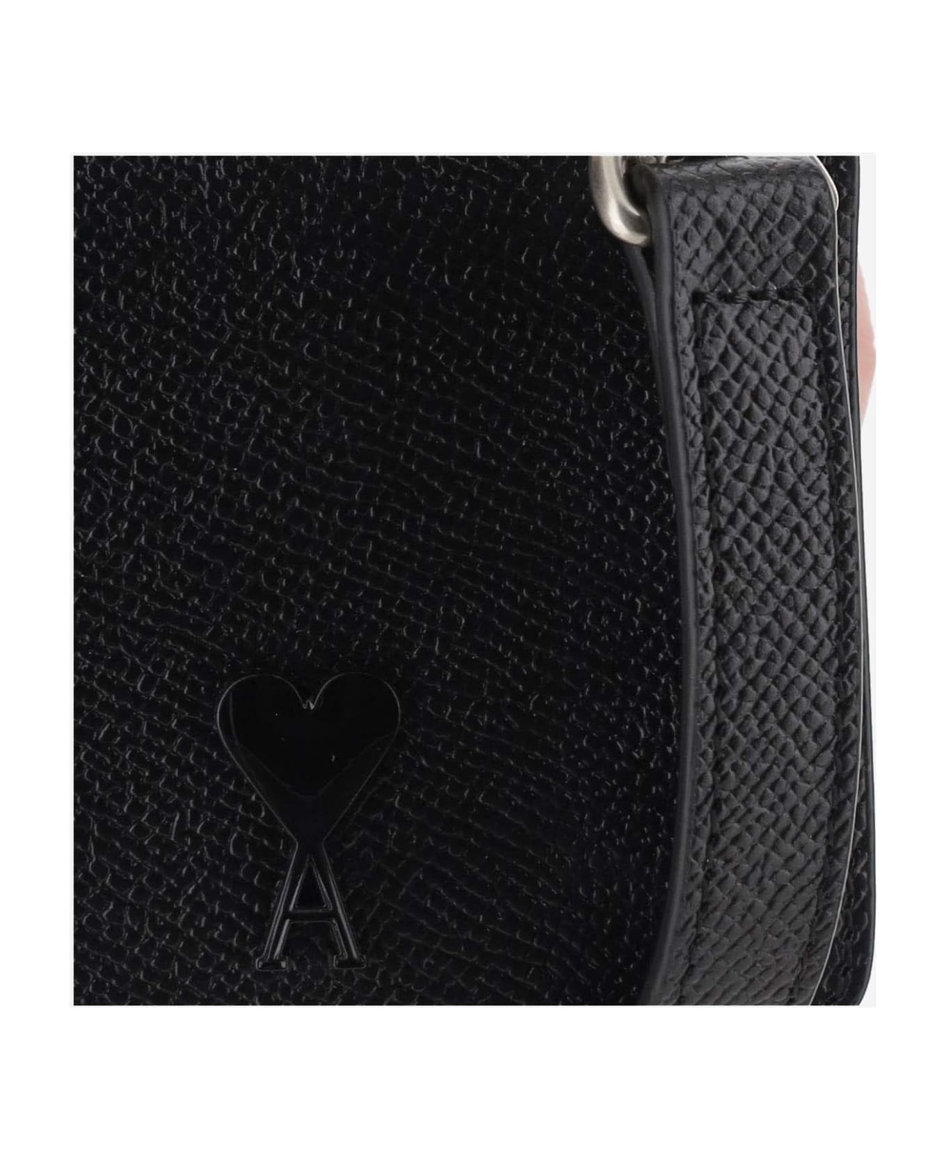 Ami Alexandre Mattiussi Leather Ami De Coeur Card Case - Black