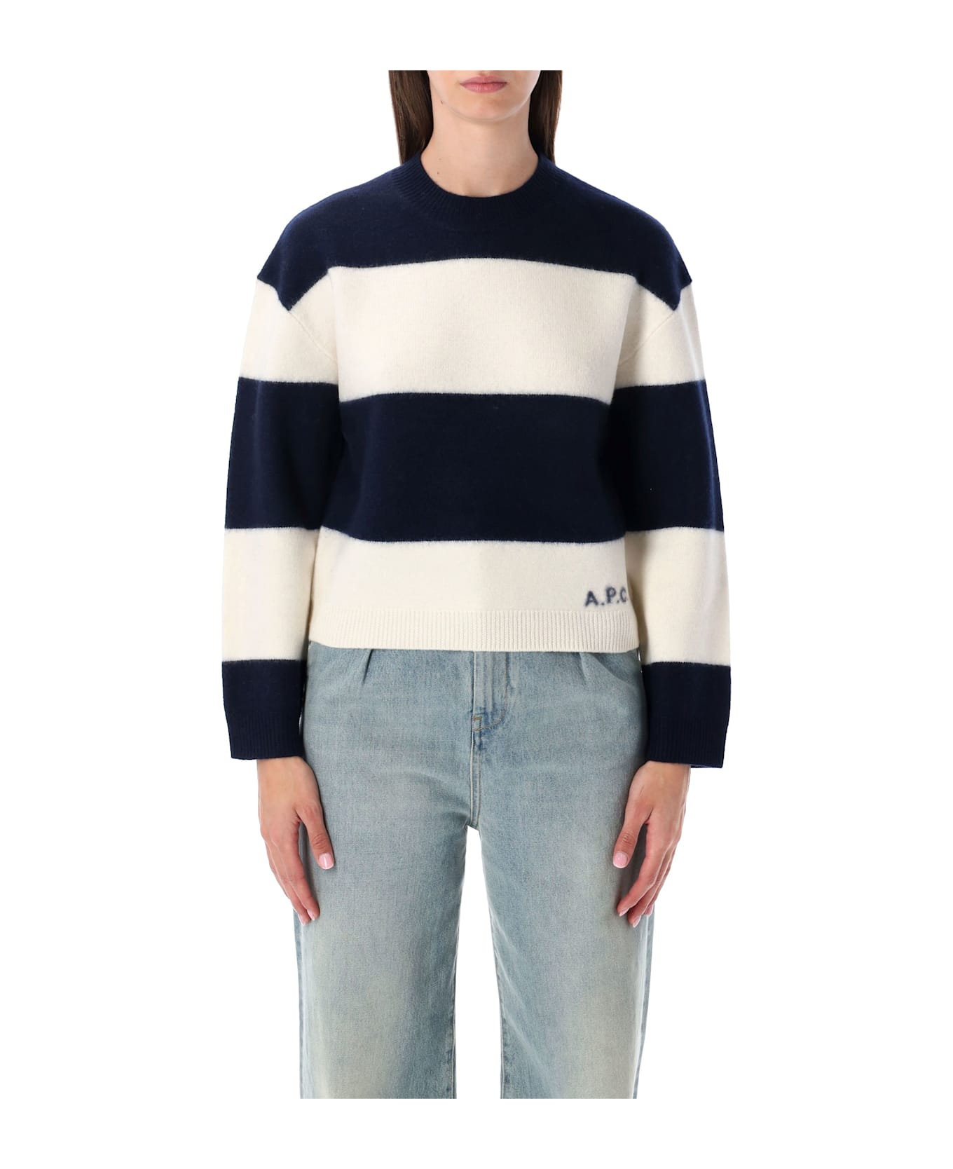 A.P.C. Penny Striped Sweater - DARK NAVY/ECRU