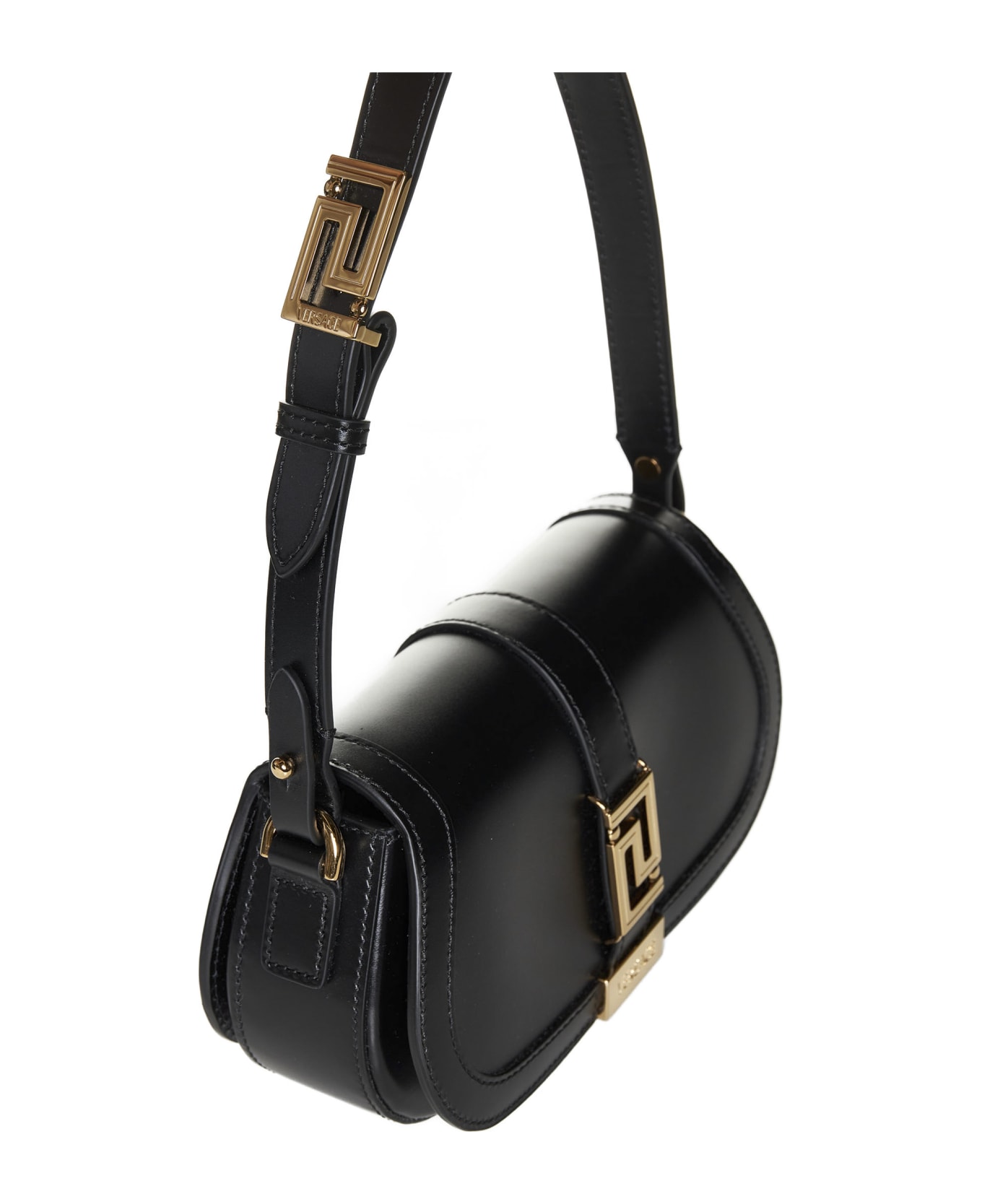 Versace Greca Goddess Mini Leather Shoulder Bag - Nero+oro Versace トートバッグ