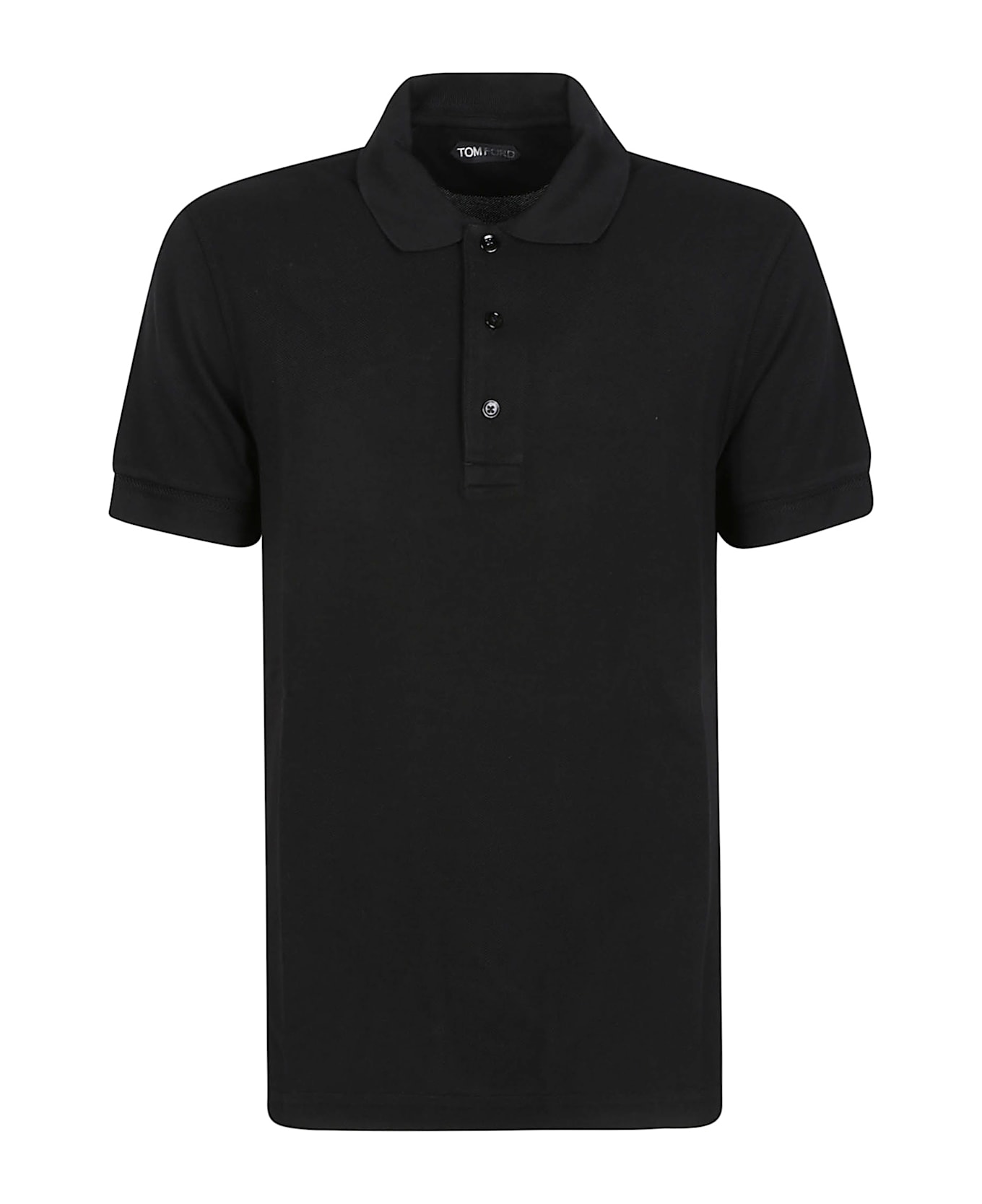 Tom Ford Piquet Short Sleeve Polo Shirt - Black
