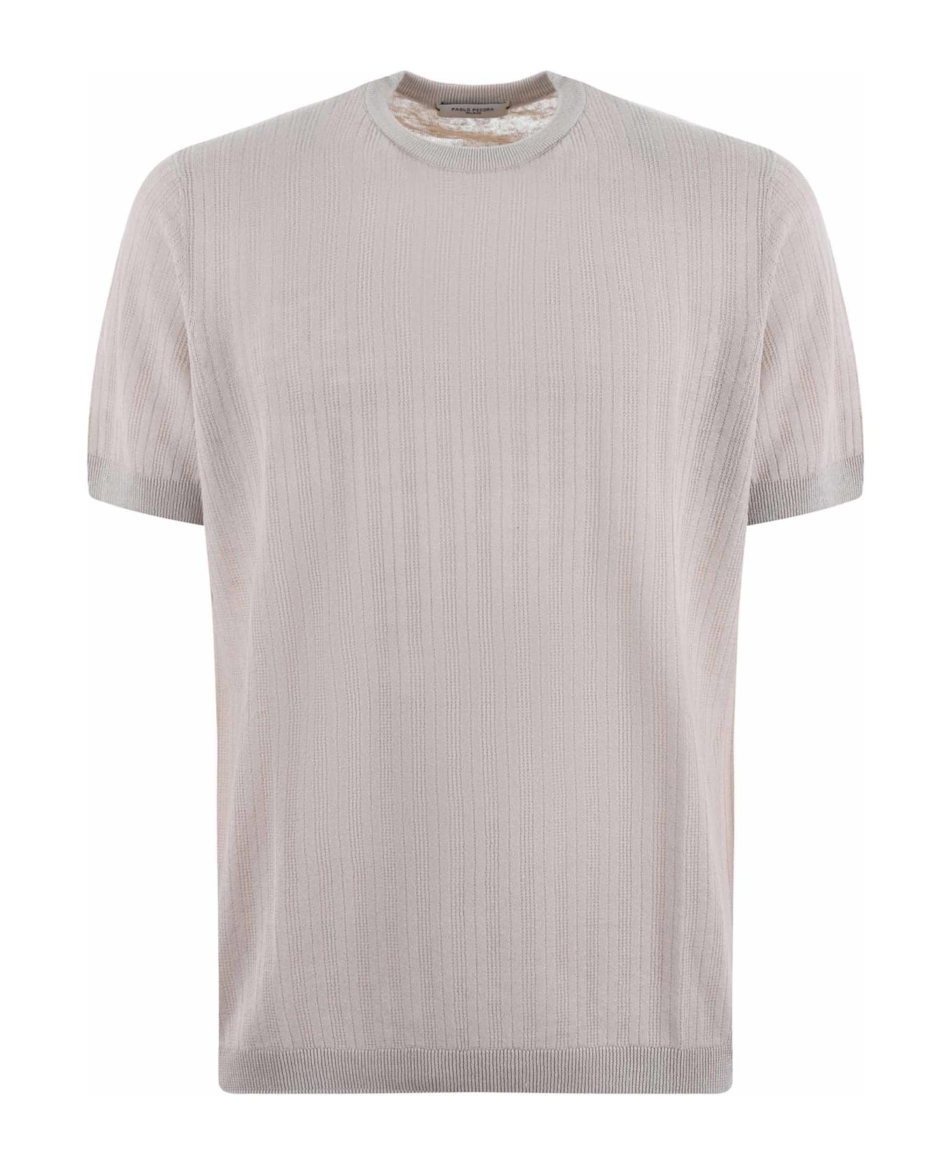 Paolo Pecora T-shirt In Cotton Thread - Beige