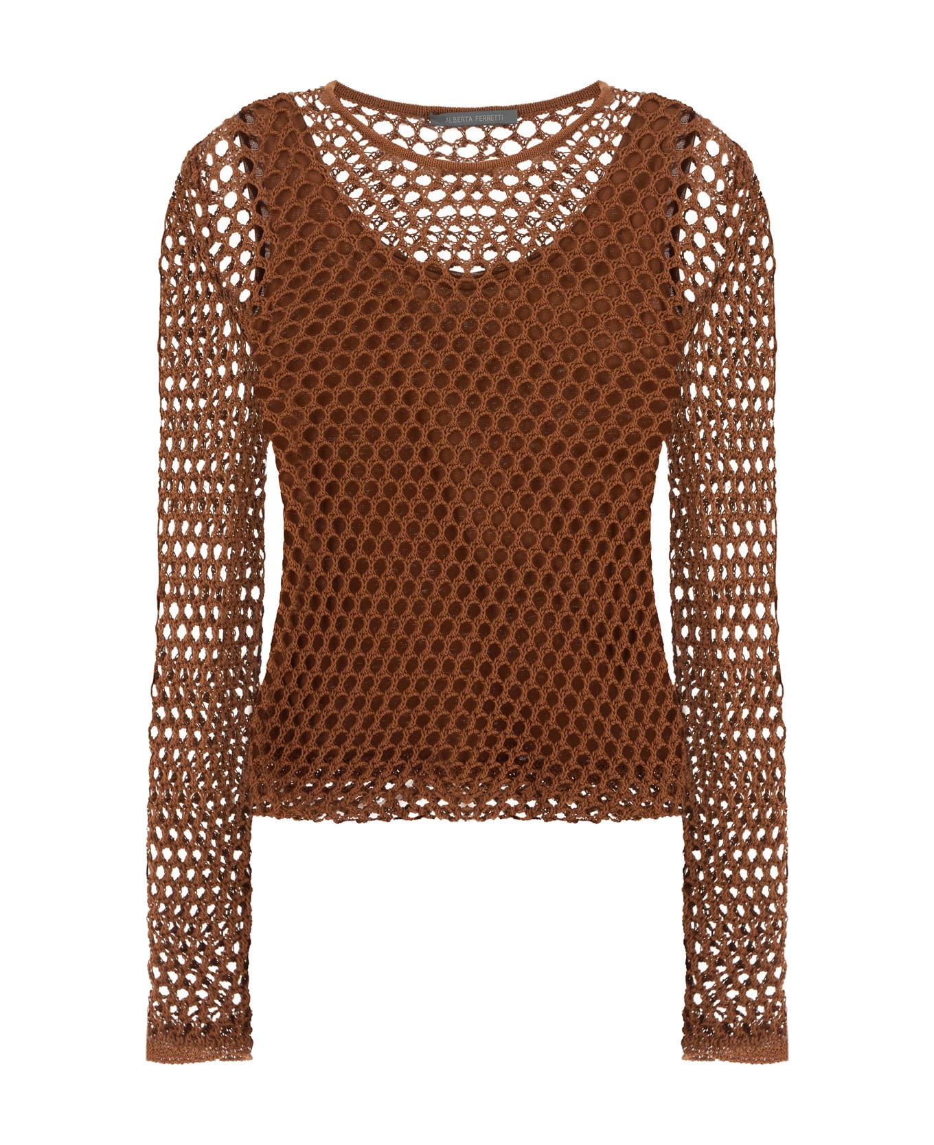 Alberta Ferretti Brown Mesh Top - 0107