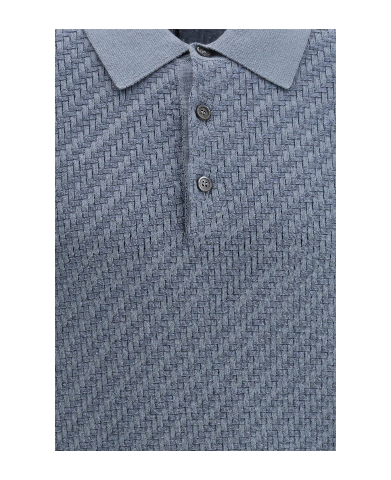 Brioni Polo Shirt With Woven Pattern