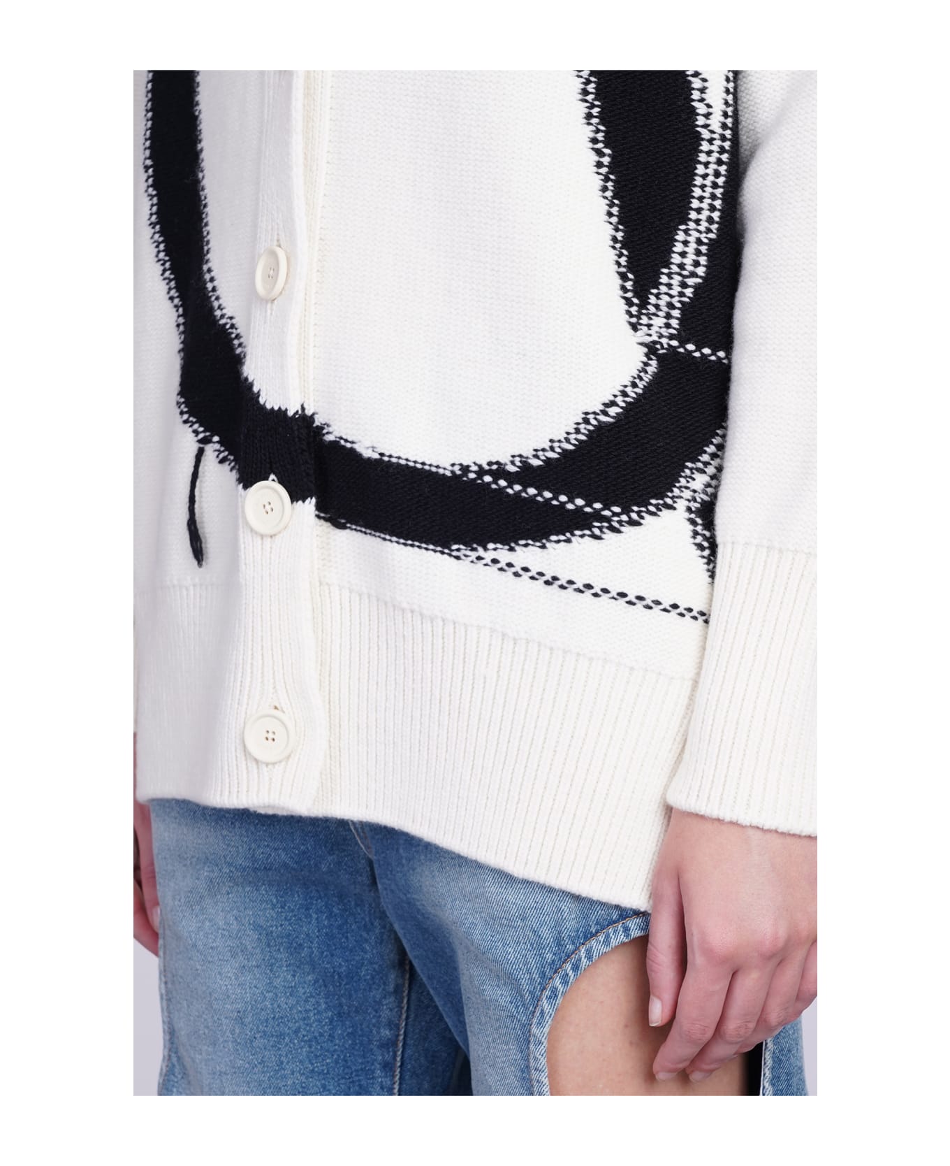 Off-White Cardigan In Beige Wool - beige