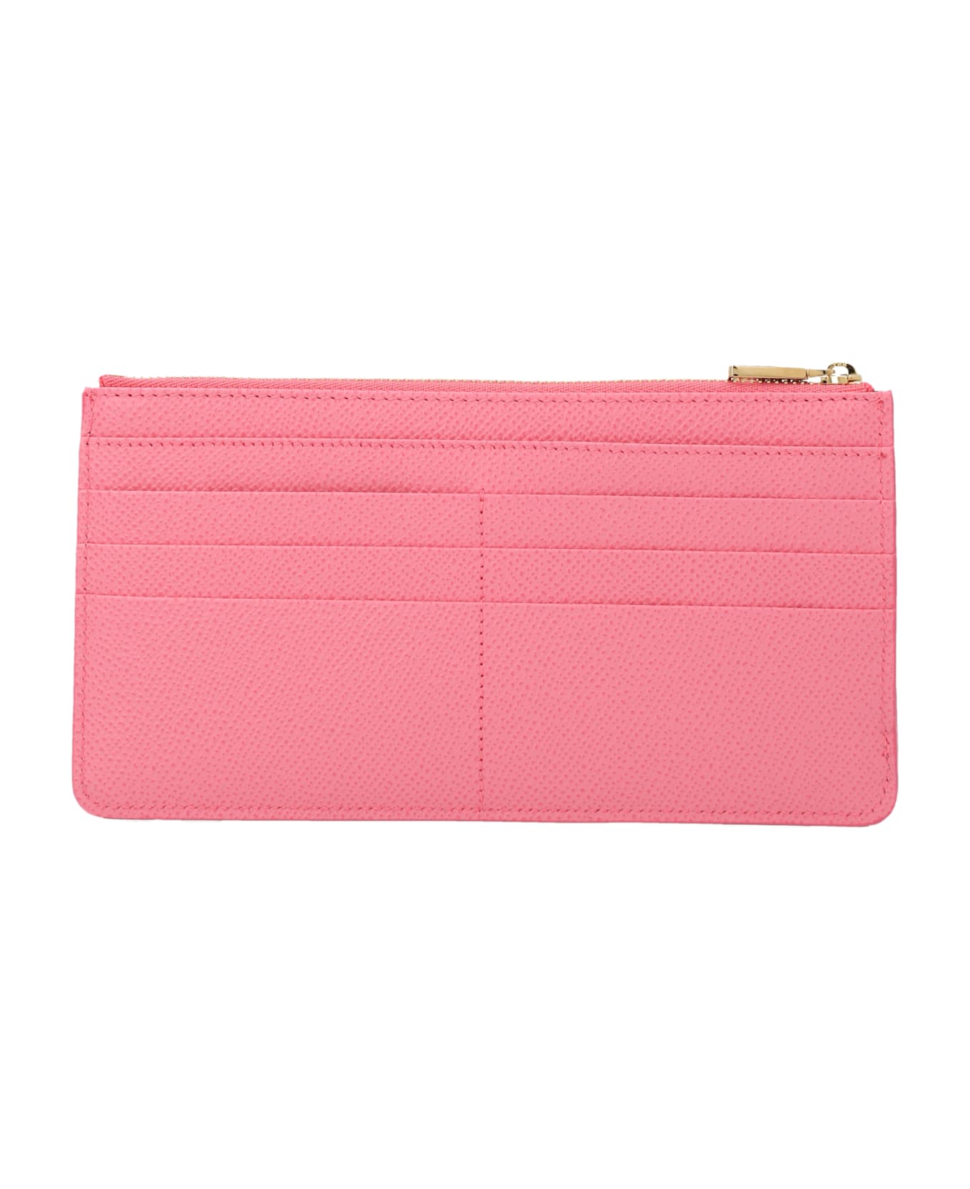 Dolce & Gabbana Logo Dauphine Leather Card Holder - Pink