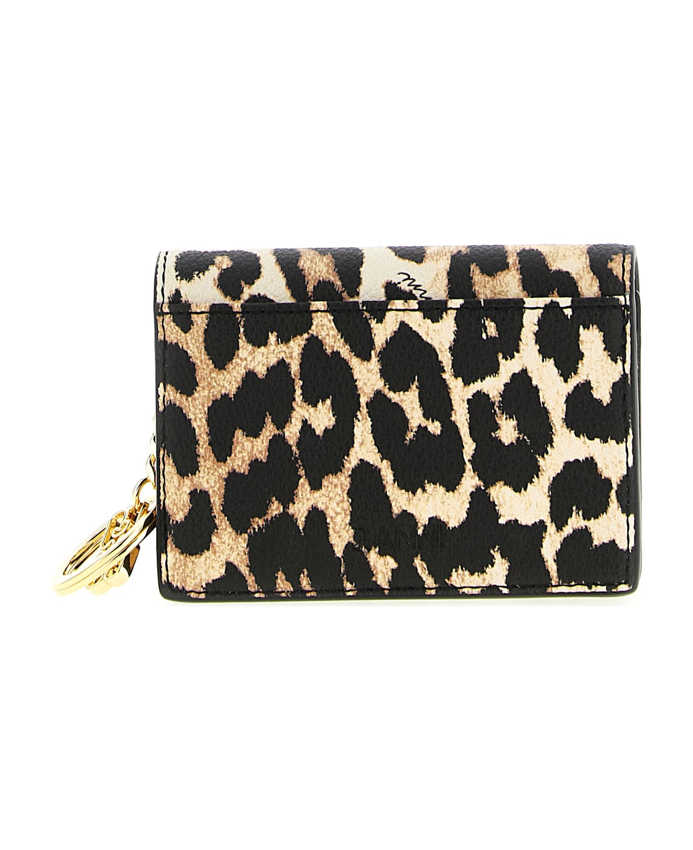 Ganni 'leopard' Print Card Holder - White