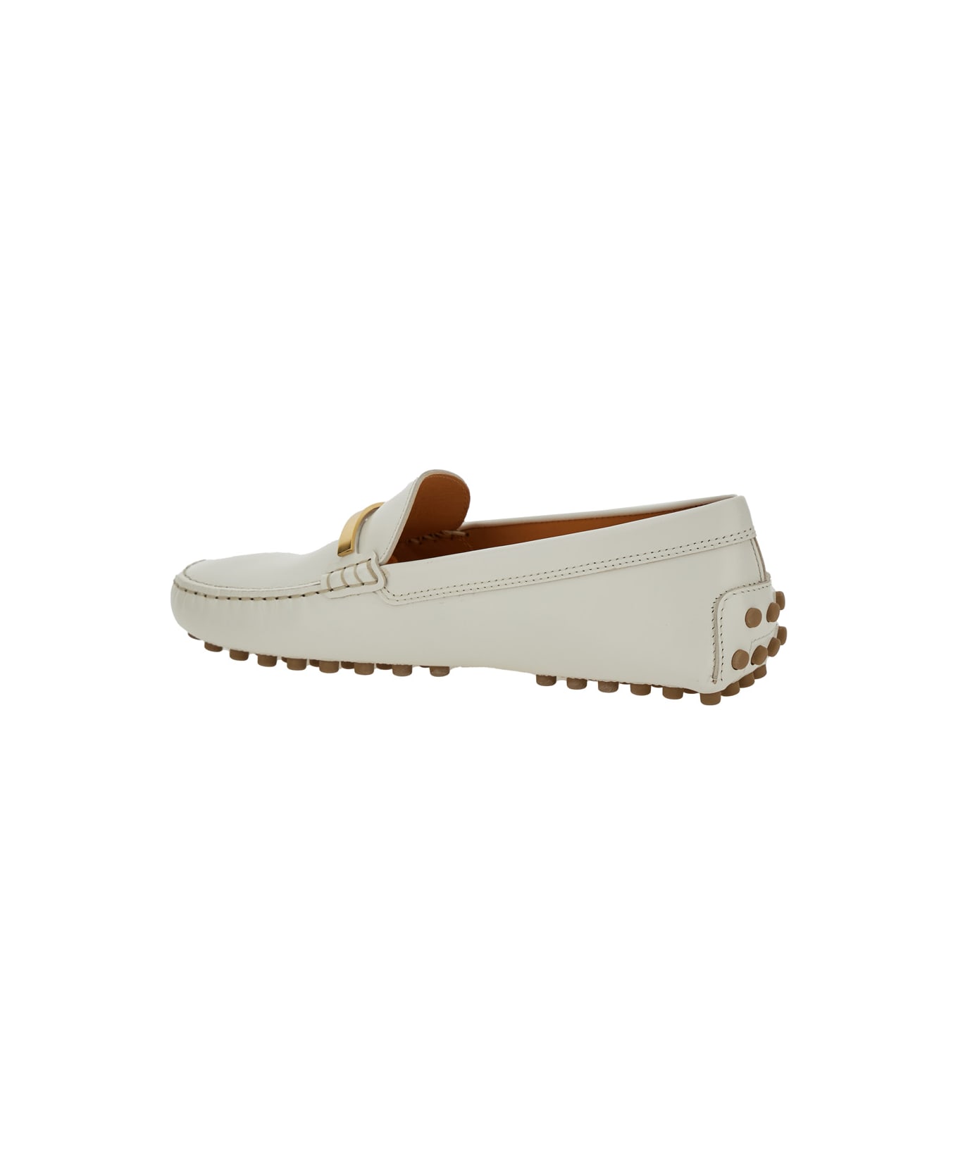 Tod's Loafers With Logo Plaque - White