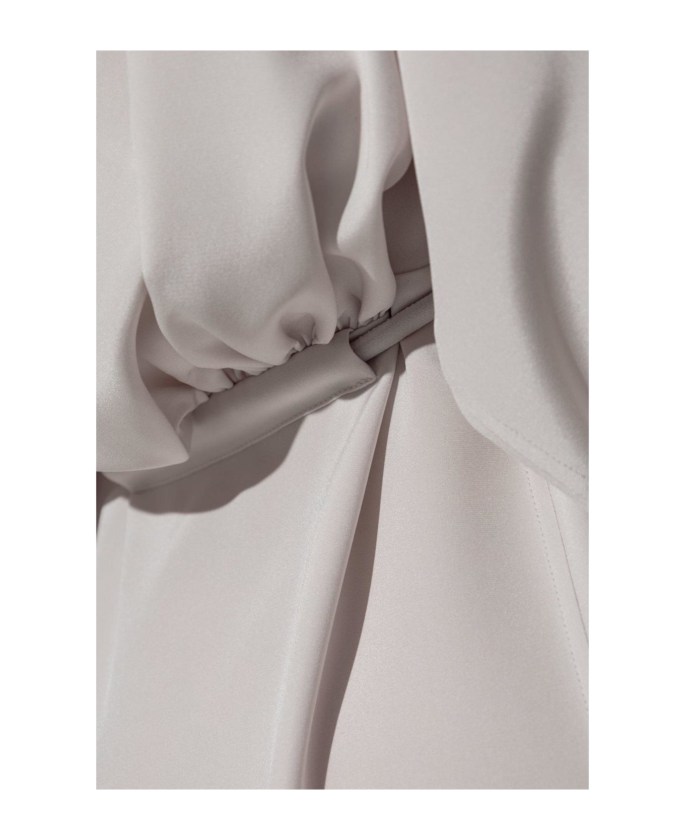 SportMax Eolie Oversized Tied Waist Long-sleeved Dress - Grigio