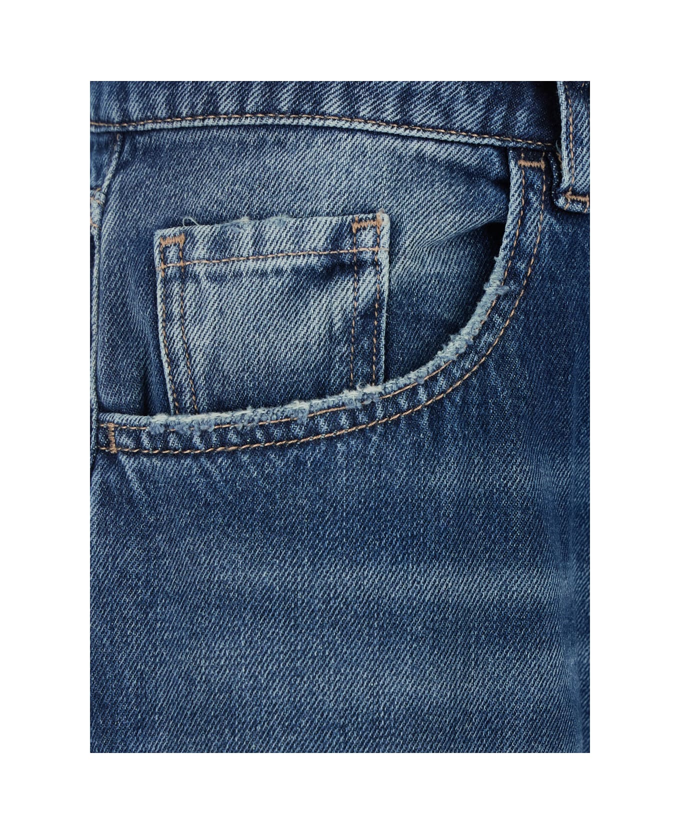 Icon Denim 
bea
 Blue Jeans With Belt Loops And Logo Patch On The Rear In Denim Woman - Blu
