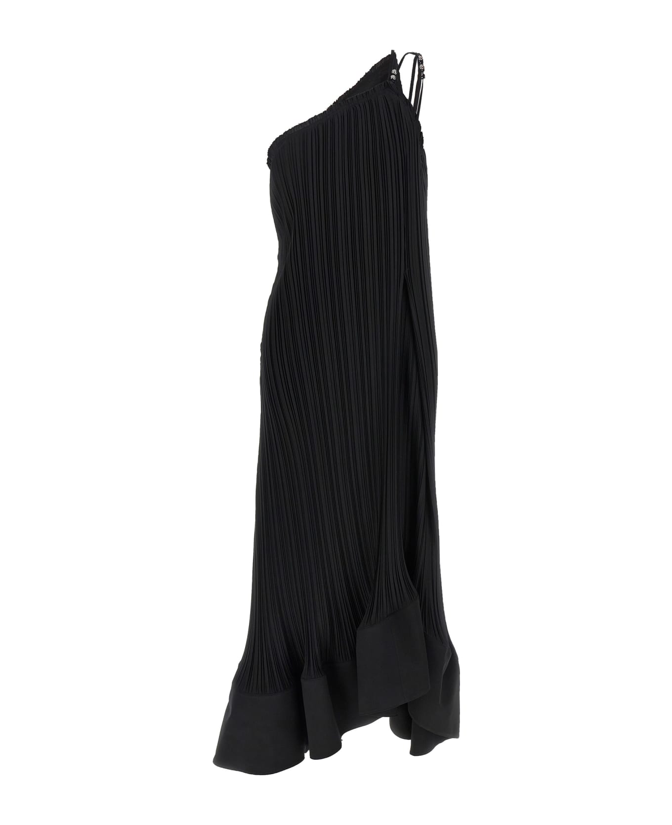 Lanvin Long Pleated Dress - Black  