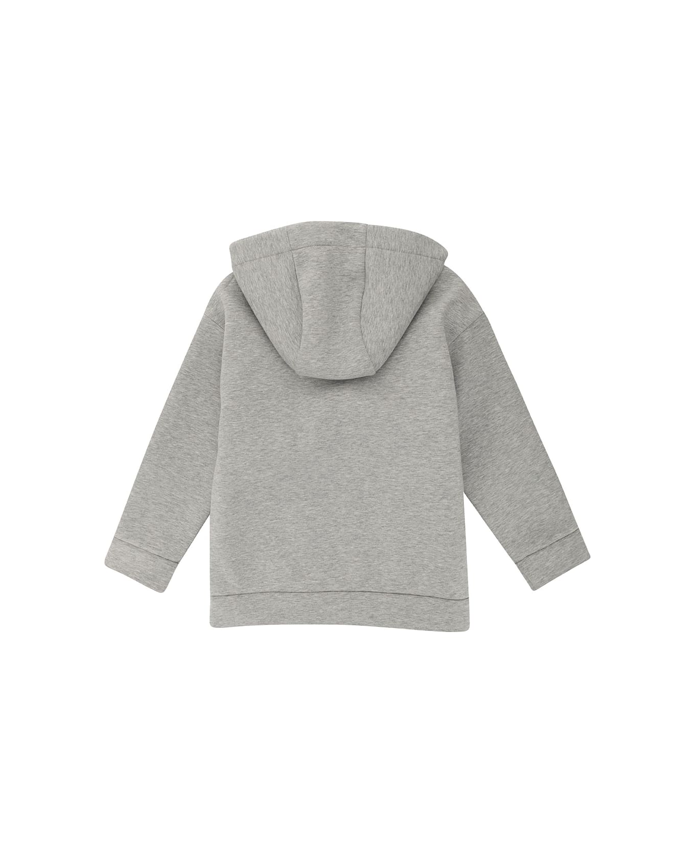 Fendi Grey Hoodie With Logo Detail In Fabric Boy - Grey