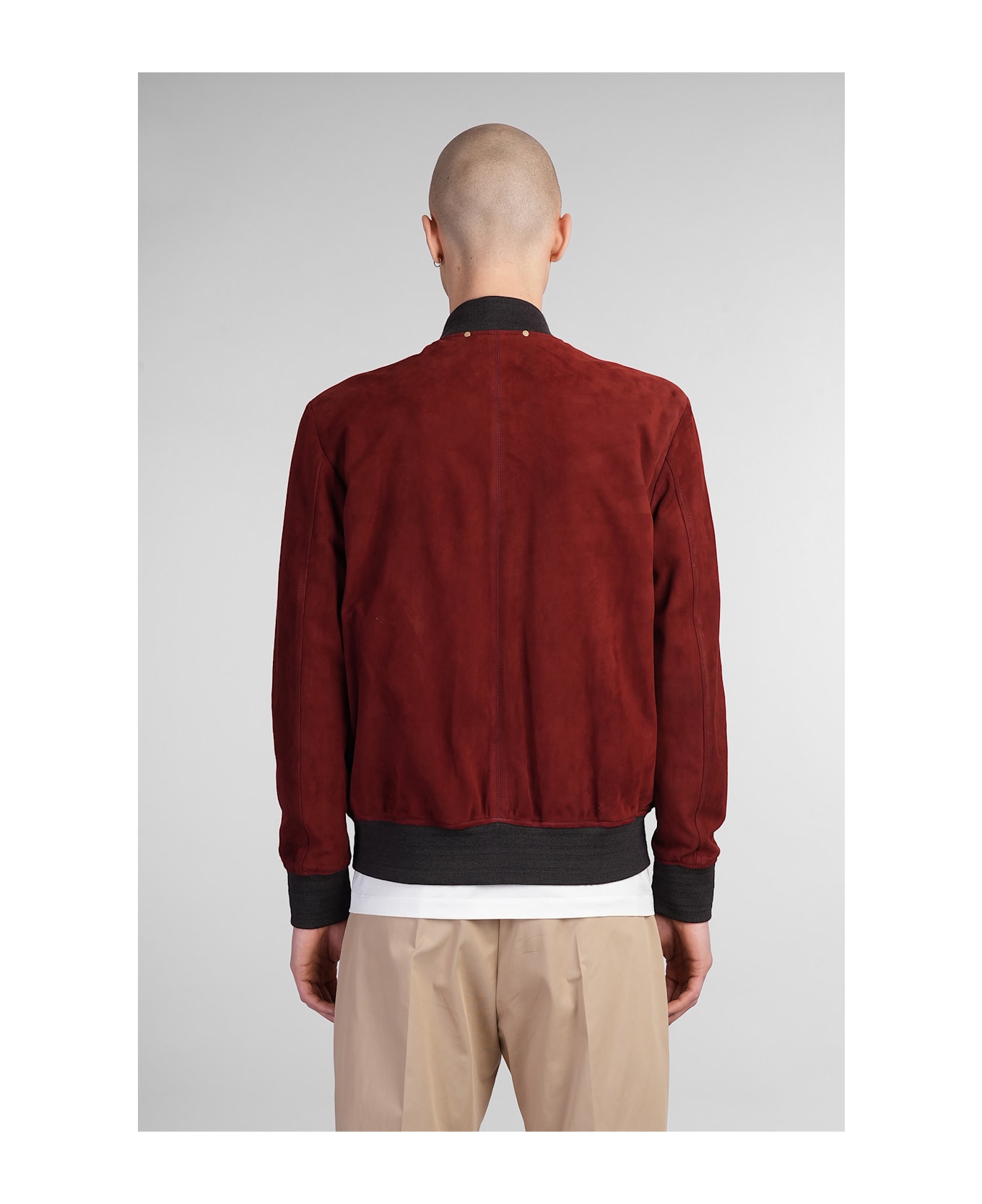 Paul Smith Bomber In Red Suede - red