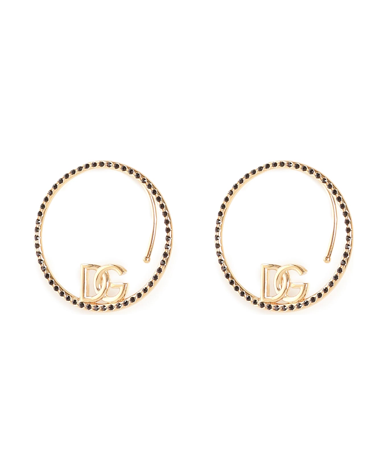 Dolce 
Gabbana Logo And Rhinestone Ear Cuff Earrings - Golden