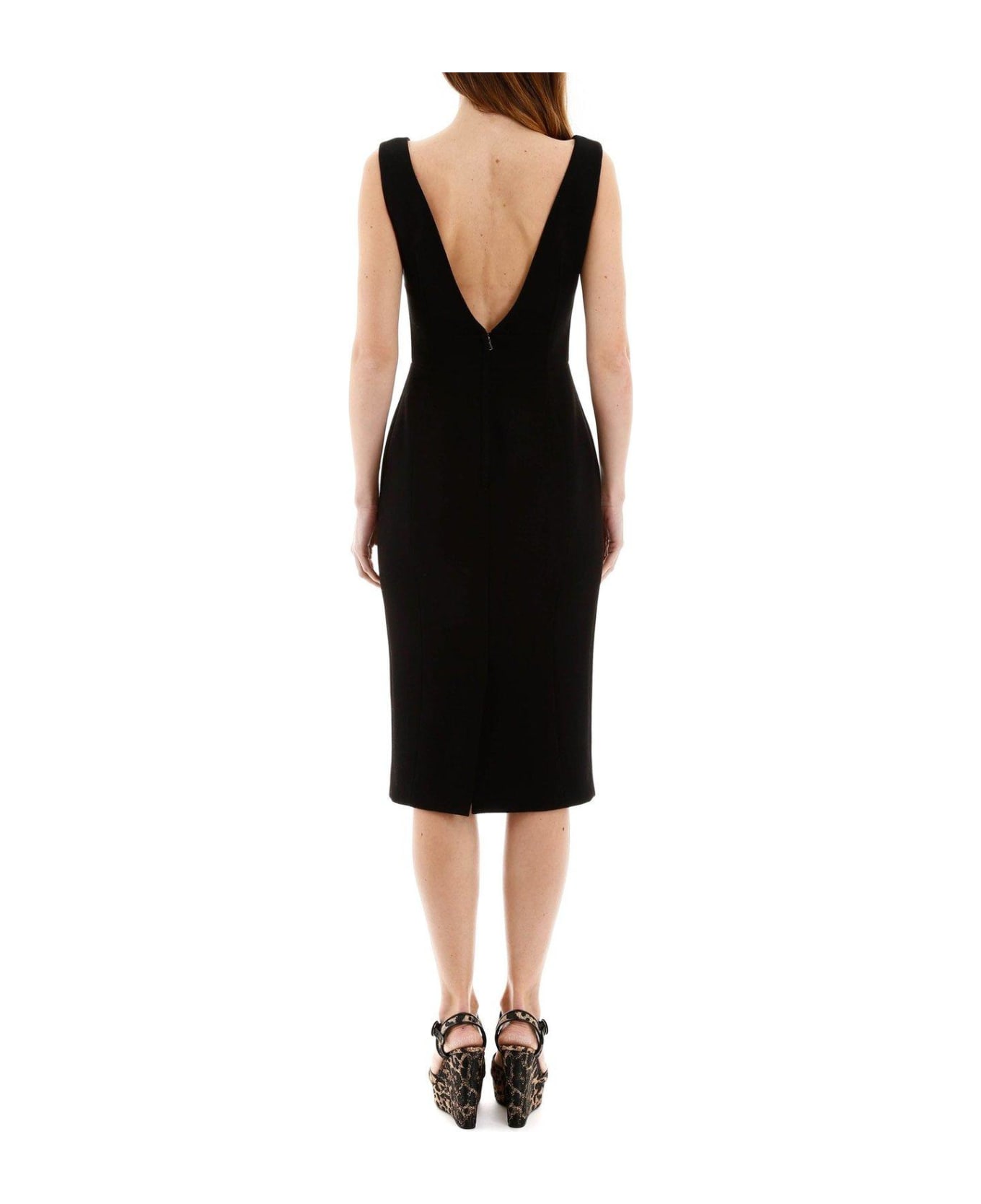 Dolce & Gabbana Deep V Back Dress - Nero