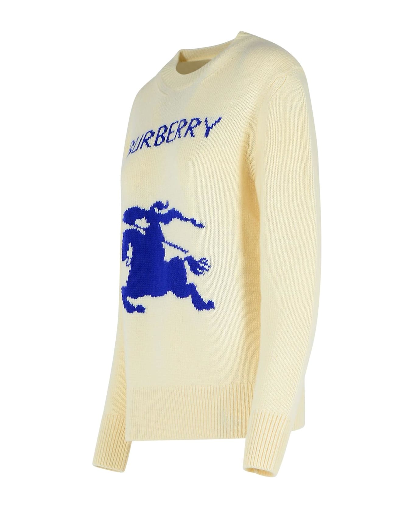 Burberry Cream Wool Blend Sweater - Cream ニットウェア