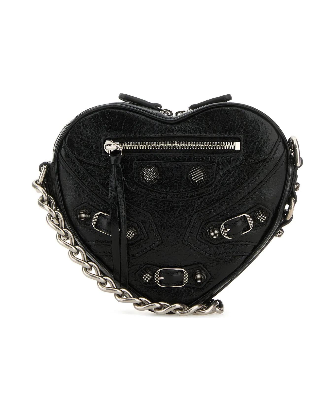 Balenciaga Le Cagole Heart Crossbody Bag - Black