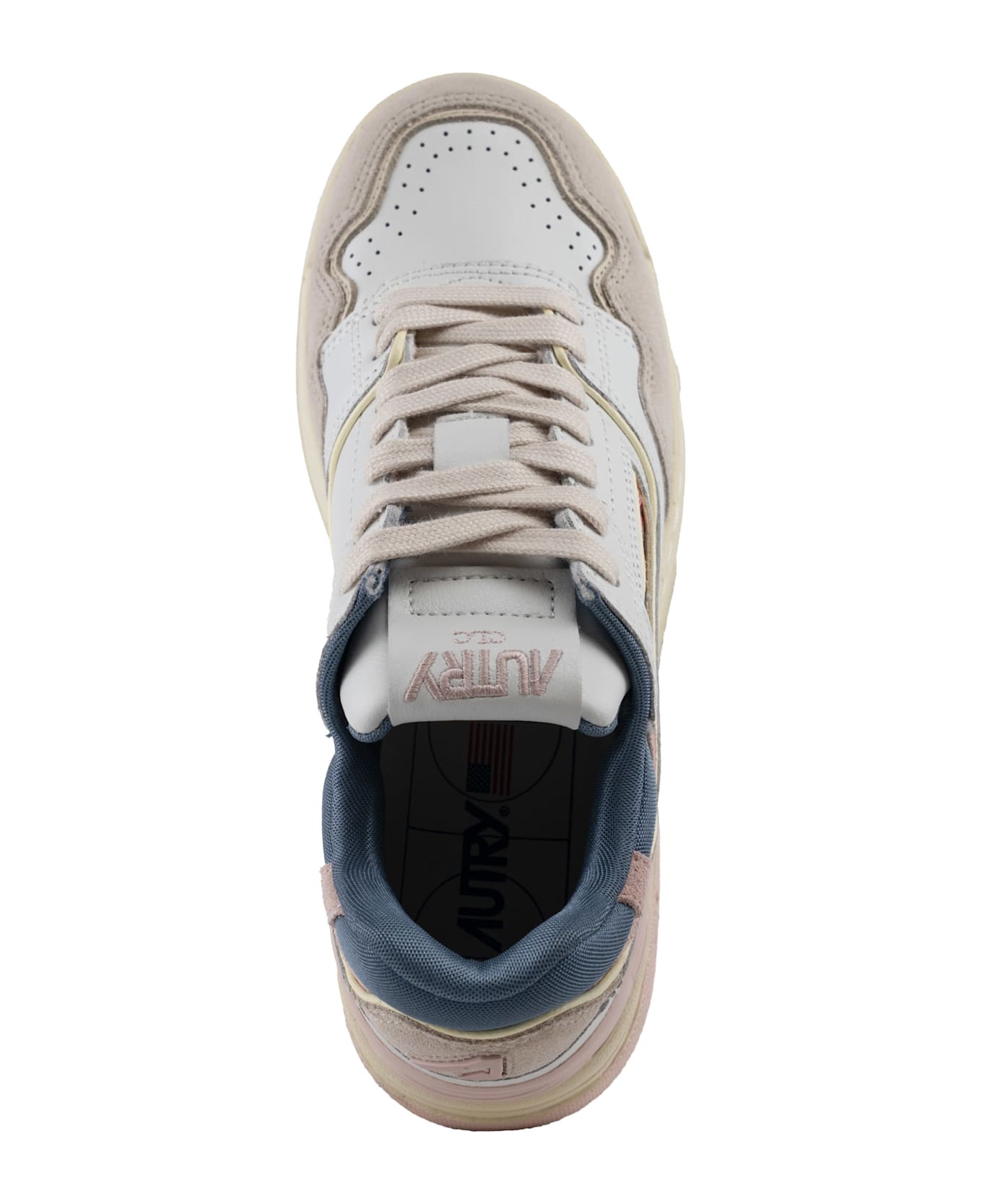 Autry Clc Sneakers In Leather And Suede - Multisue/col wht/peachwip