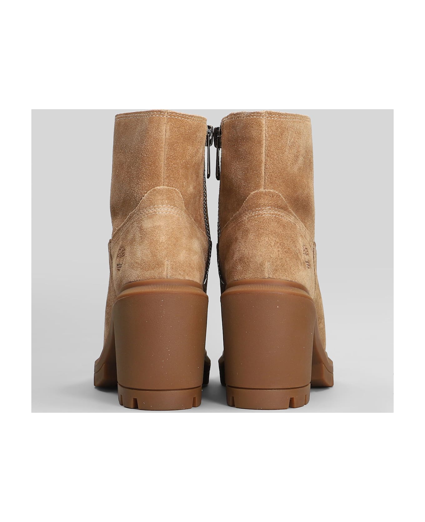 Timberland Allington Heights High Heels Ankle Boots In Beige Suede - beige