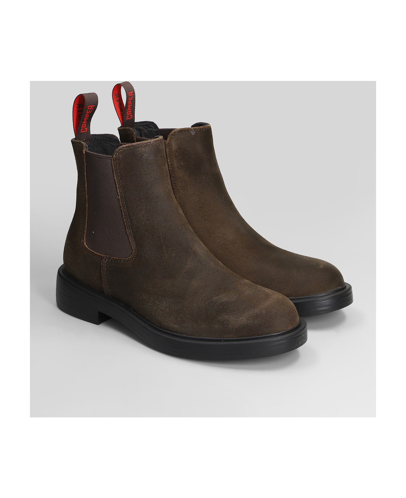 Camper Dean Ankle Boots In Brown Suede - brown
