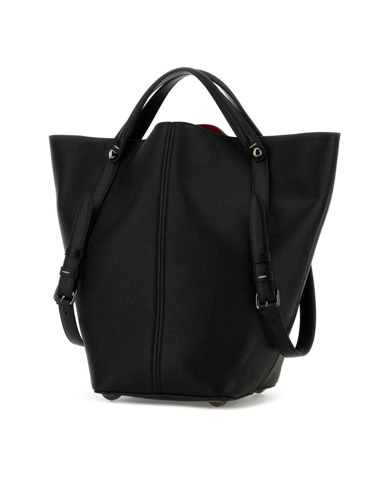 Maison Margiela Black Leather Bucket Bag - BLACKBLACKORANGE