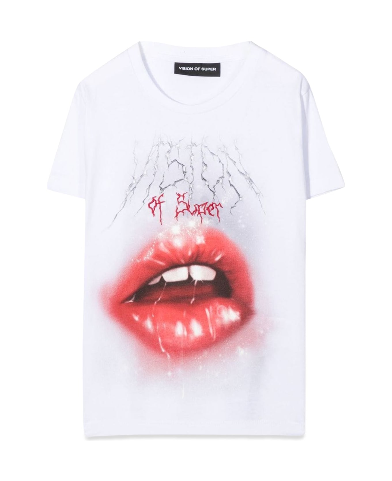 Vision of Super Rock Mouth Print - BIANCO