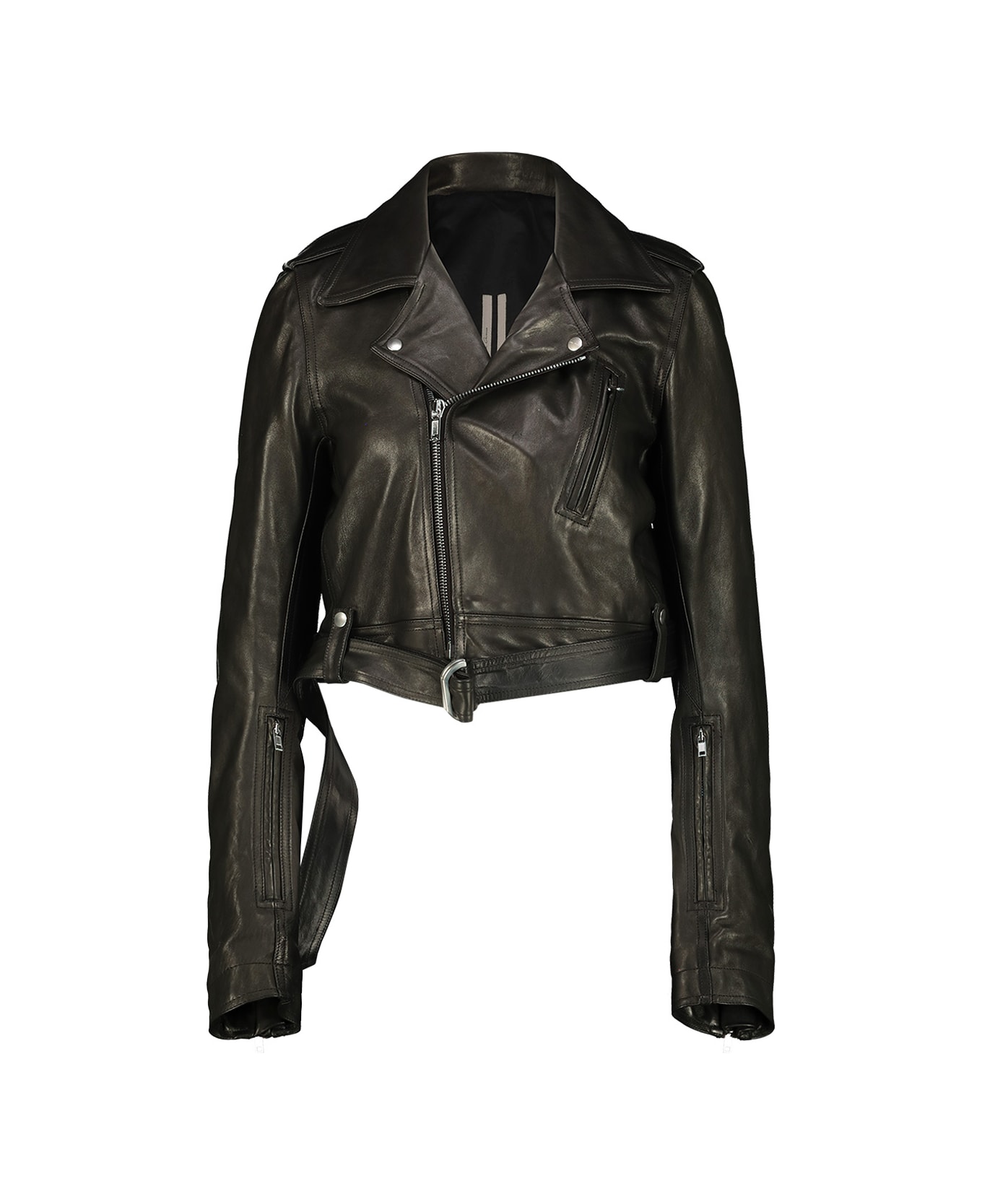 Rick Owens Cropped Luke Stoges Leather Jacket - Black