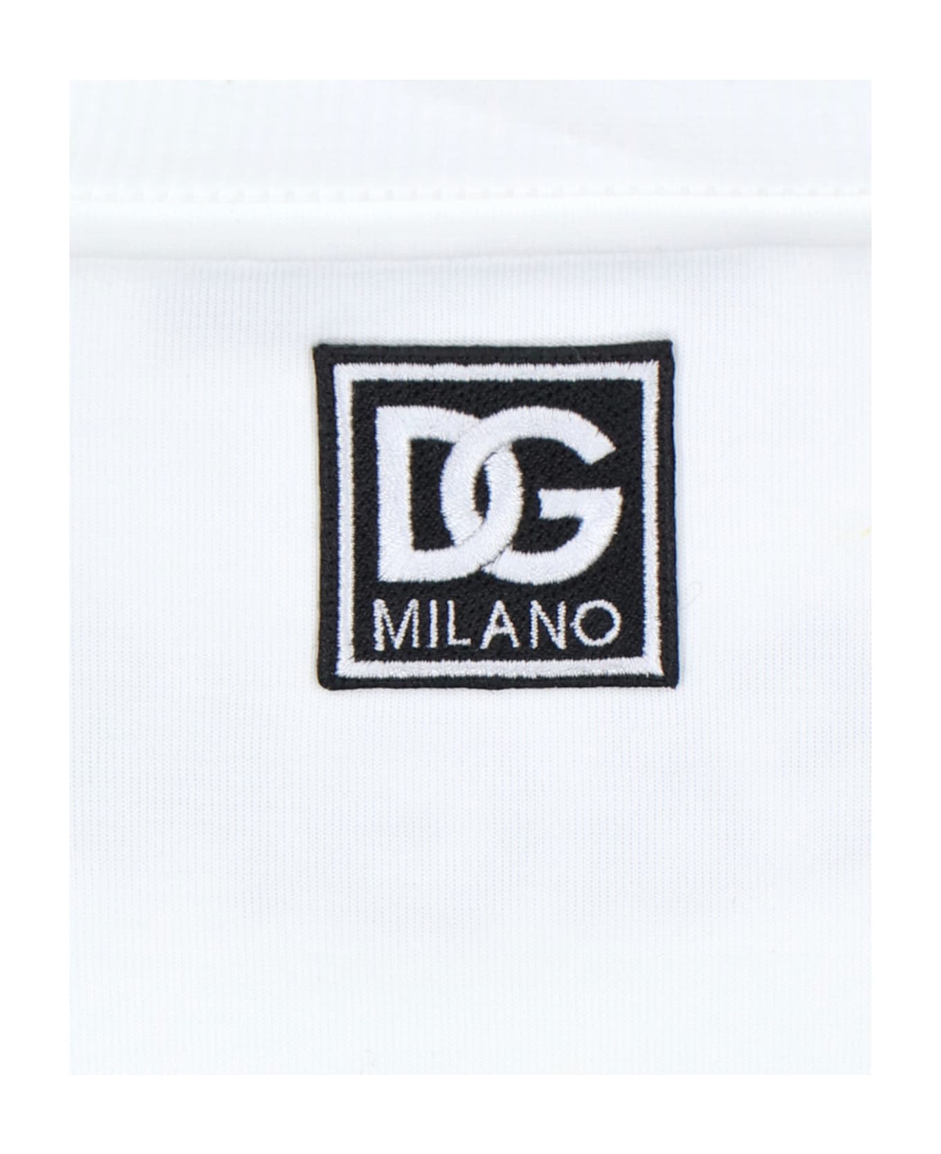 Dolce & Gabbana Cropped Crew Neck Sweatshirt - White