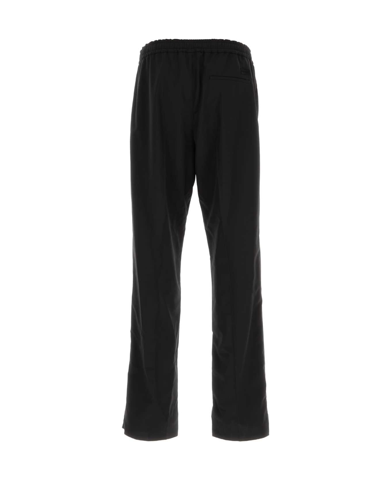 Ferragamo Black Wool Blend Pant - NEROBIANCONATURALE