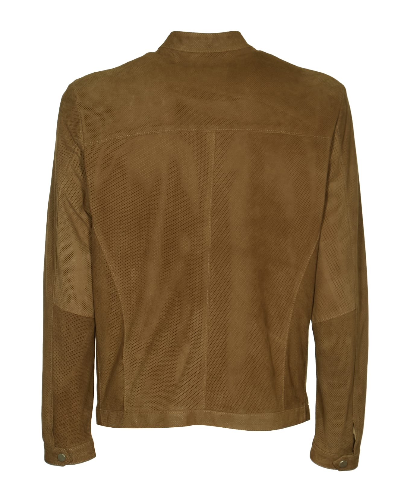 DFour Band Collar Zipped Jacket - Taupe
