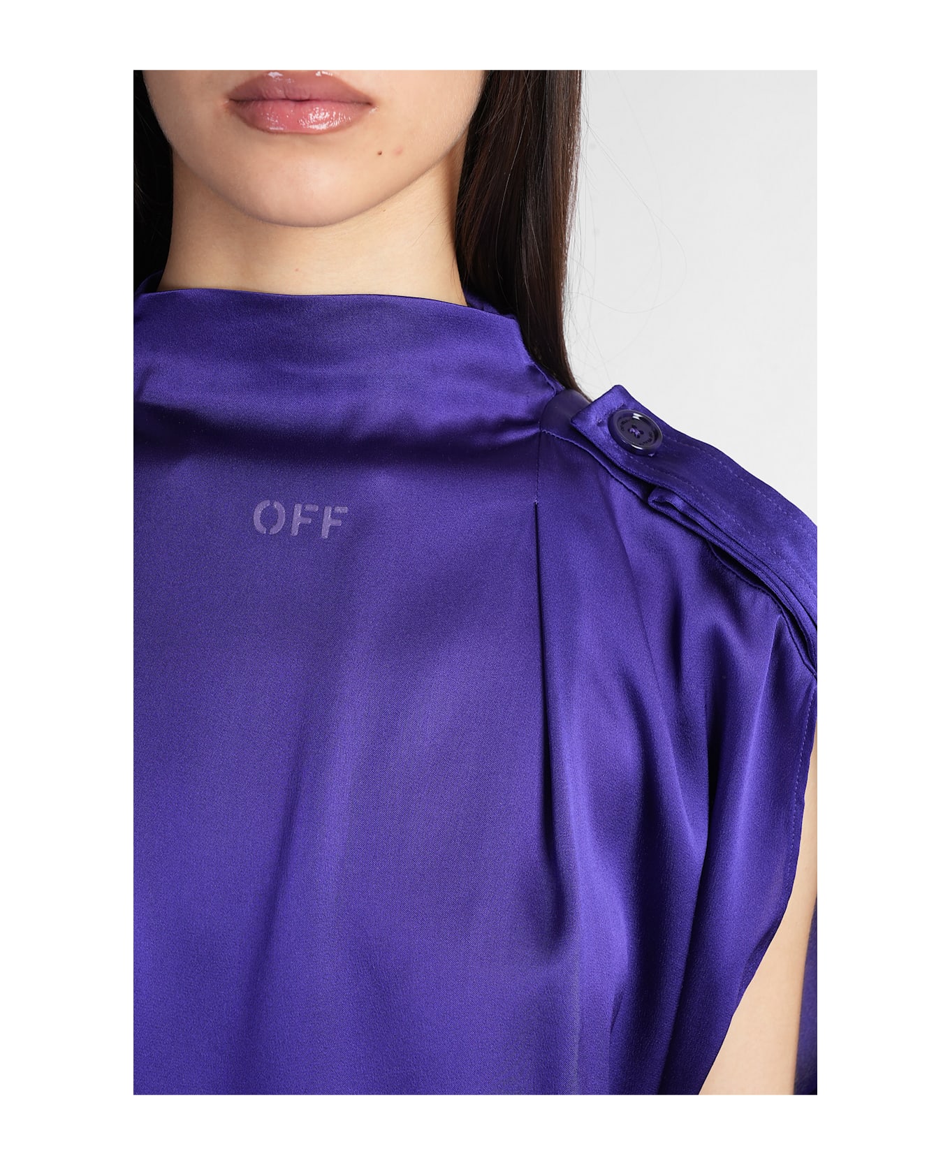 Off-White Topwear In Viola Acetate - Viola