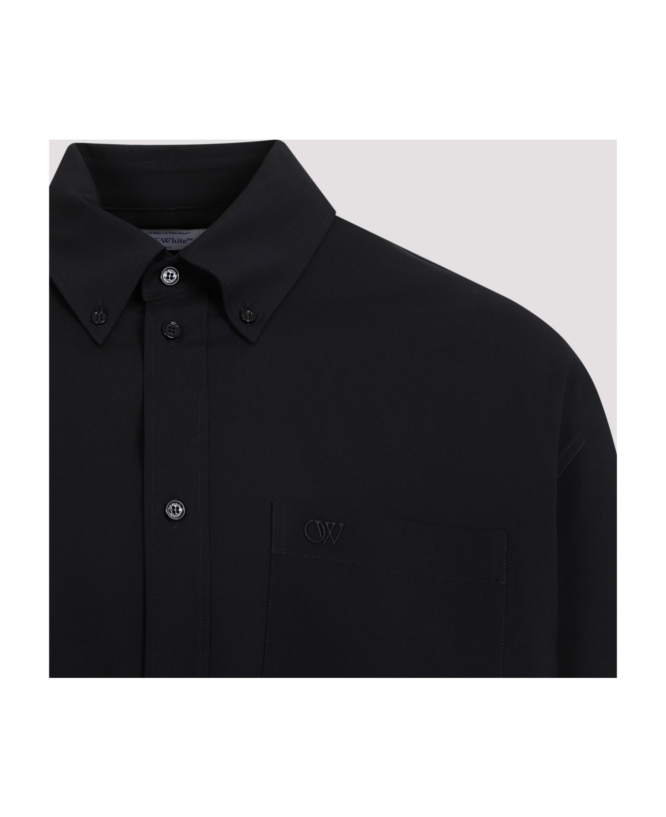 Off-White Emb Cotton Shirt - Black Black