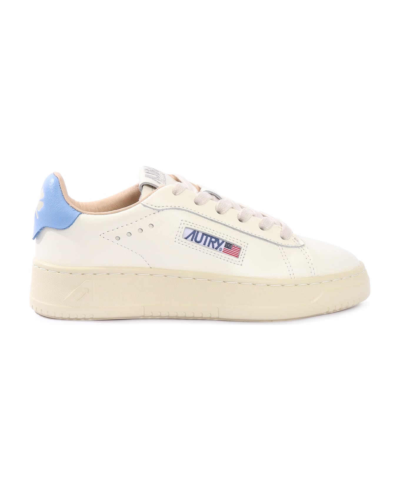 Autry Dallas Kids Low Kid Leat/four Wht/drblue Sneakers - WHITE