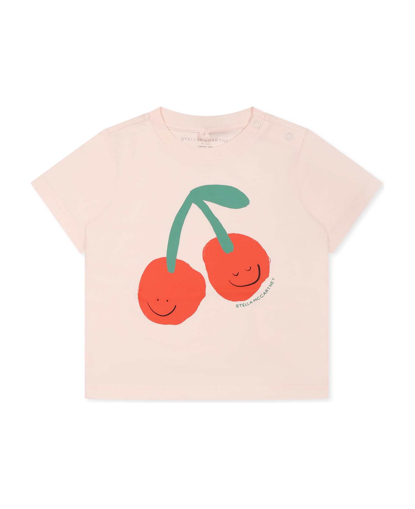 Stella McCartney Kids Pink T-shirt For Baby Girl With Cherry - Pink