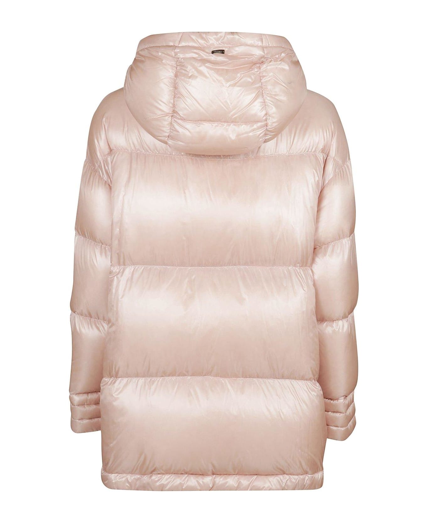 Herno A-shape Zip-up Hooded Puffer Jacket - Rosa Chiaro