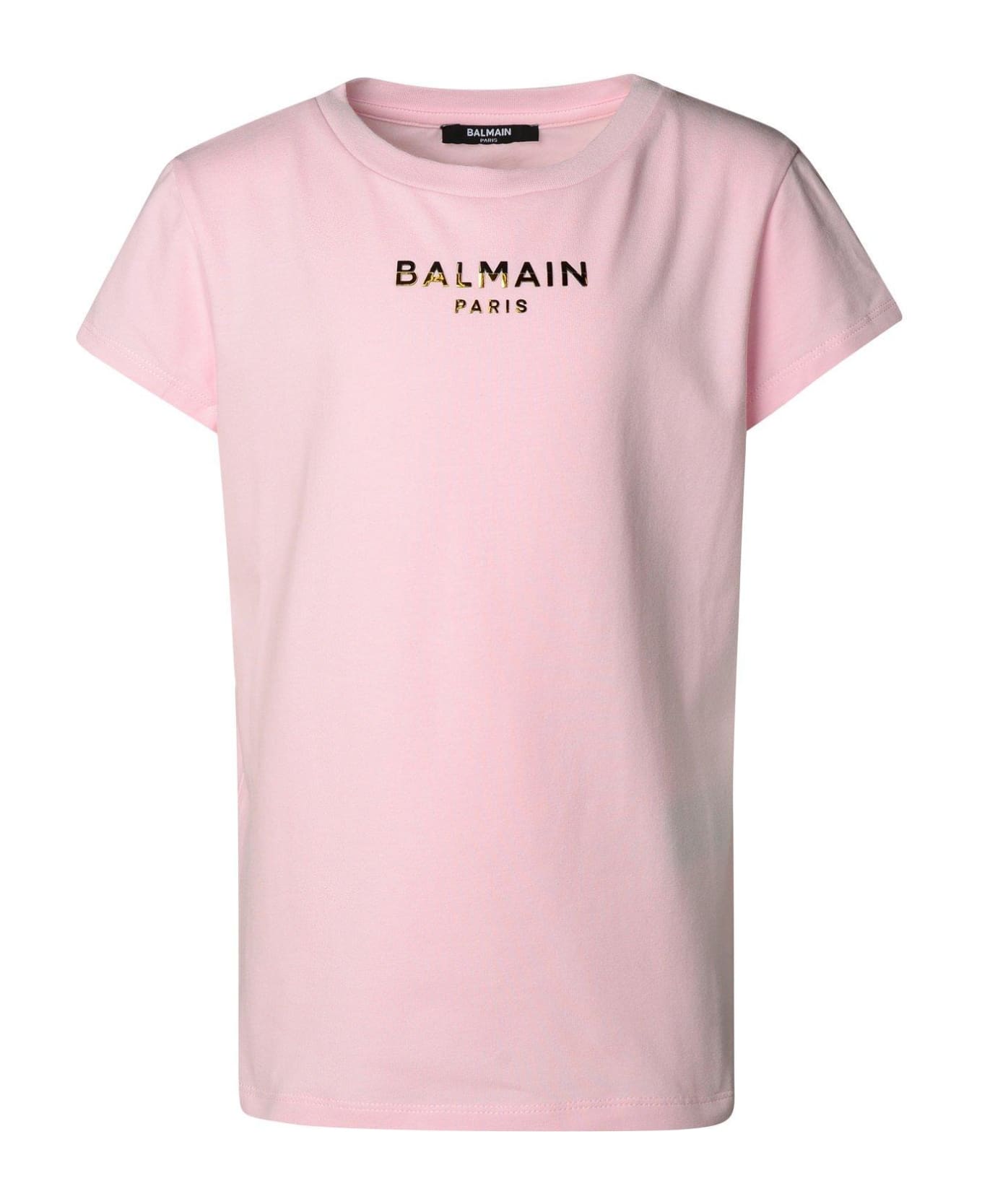 Balmain Logo Lettering Crewneck T-shirt - PINK