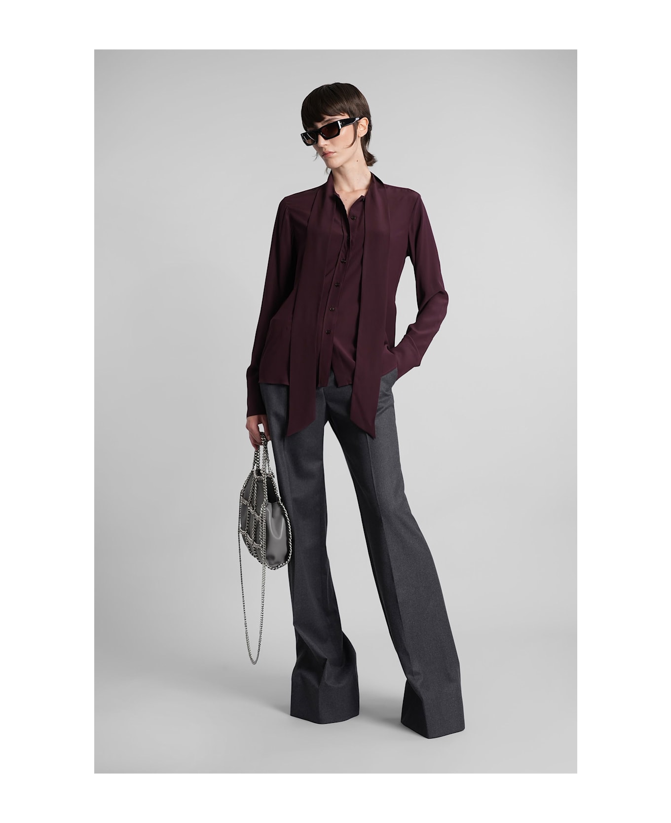 Stella McCartney Shirt In Bordeaux Silk - bordeaux