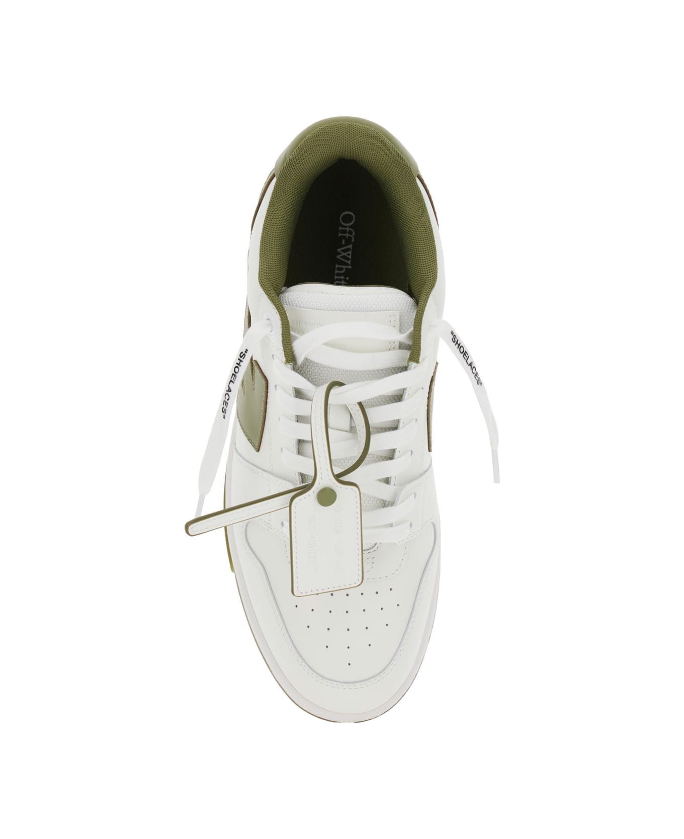 Off-White 'out Of Office' White Low Top Sneakers With Arrow Motif And Zip-tie Tag In Leather Man - White