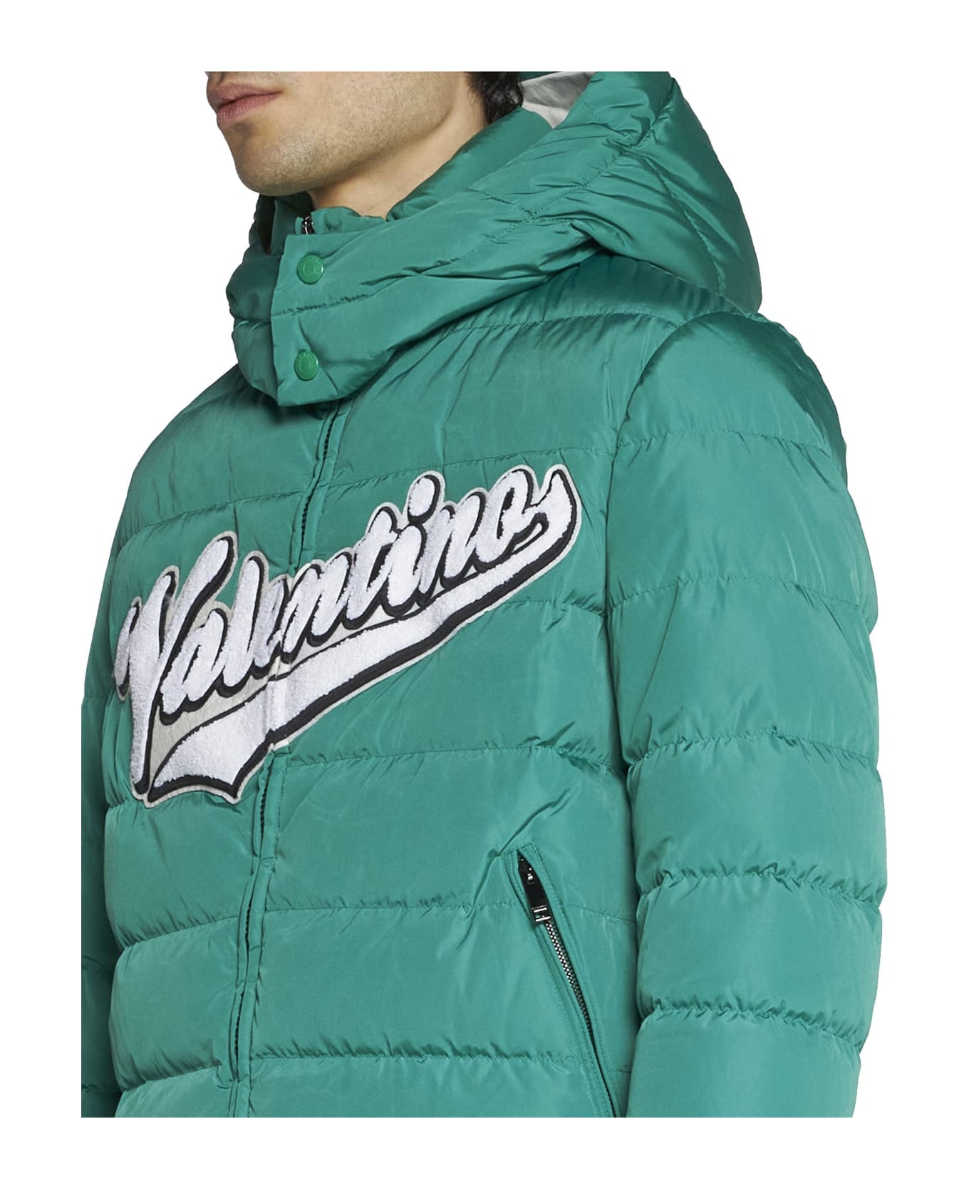 Valentino Padded Logo Jacket - Green