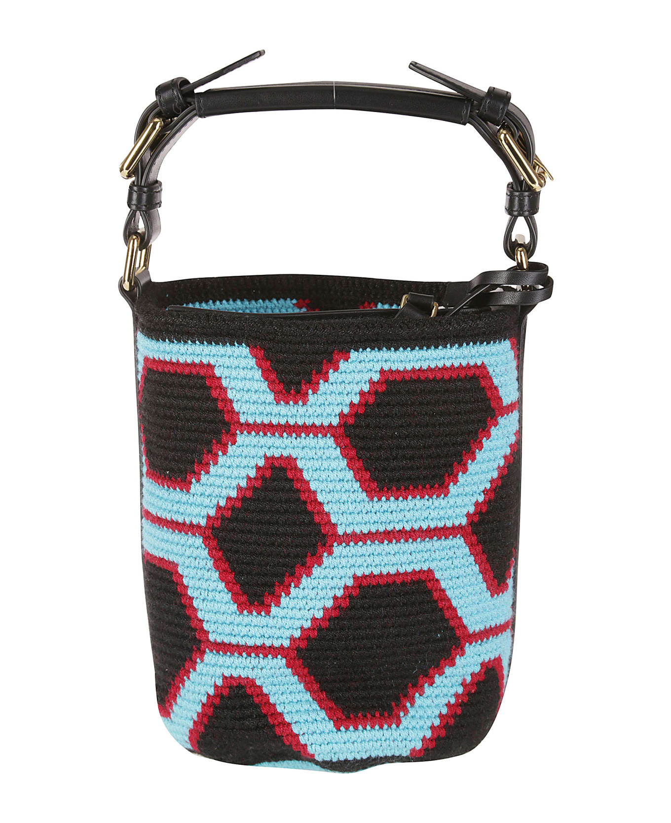Colville Small Hexagon Cylinder Bag - TURQUOISE/RED/BLACK トートバッグ