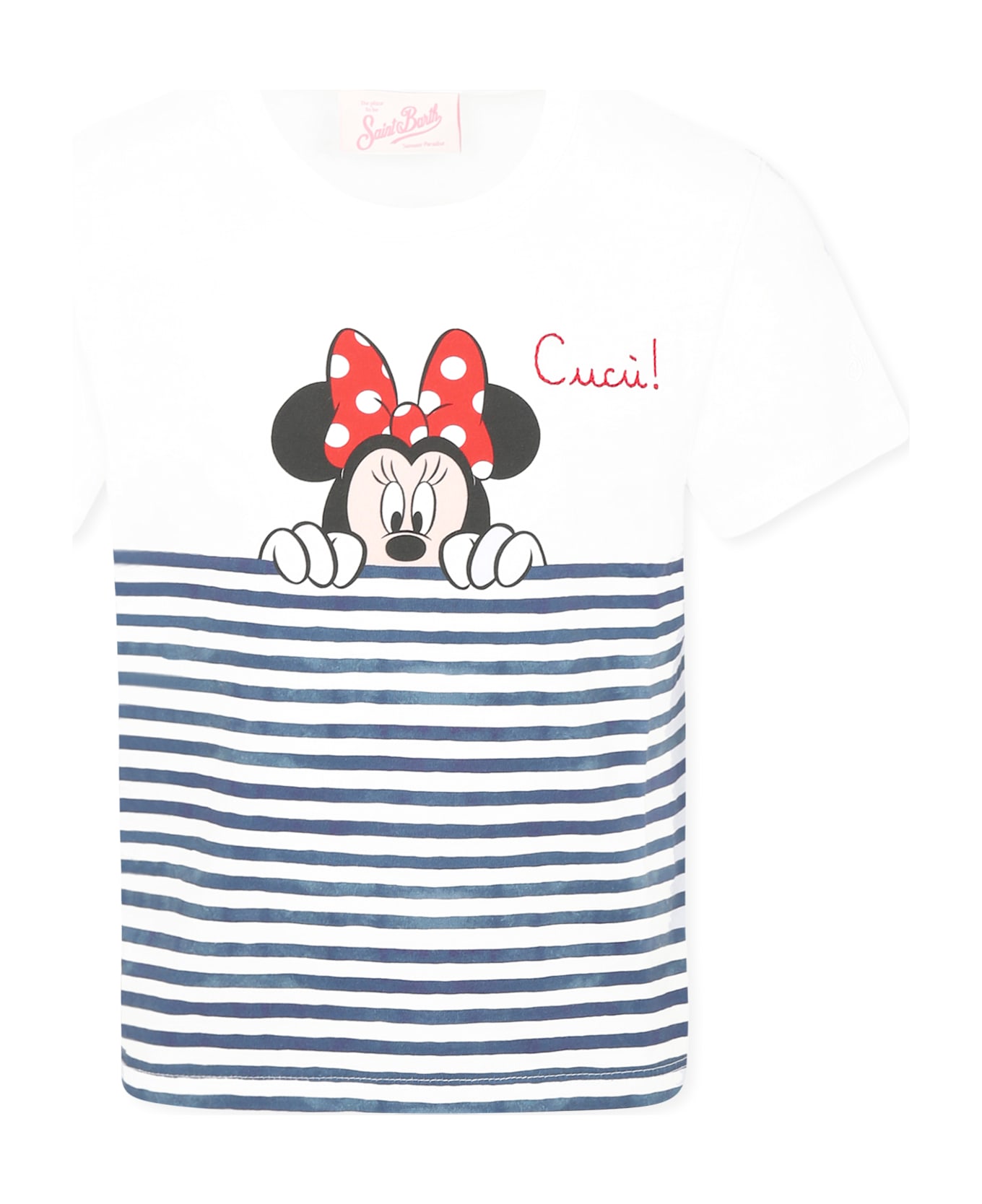 MC2 Saint Barth White T-shirt For Girl With Minnie - White