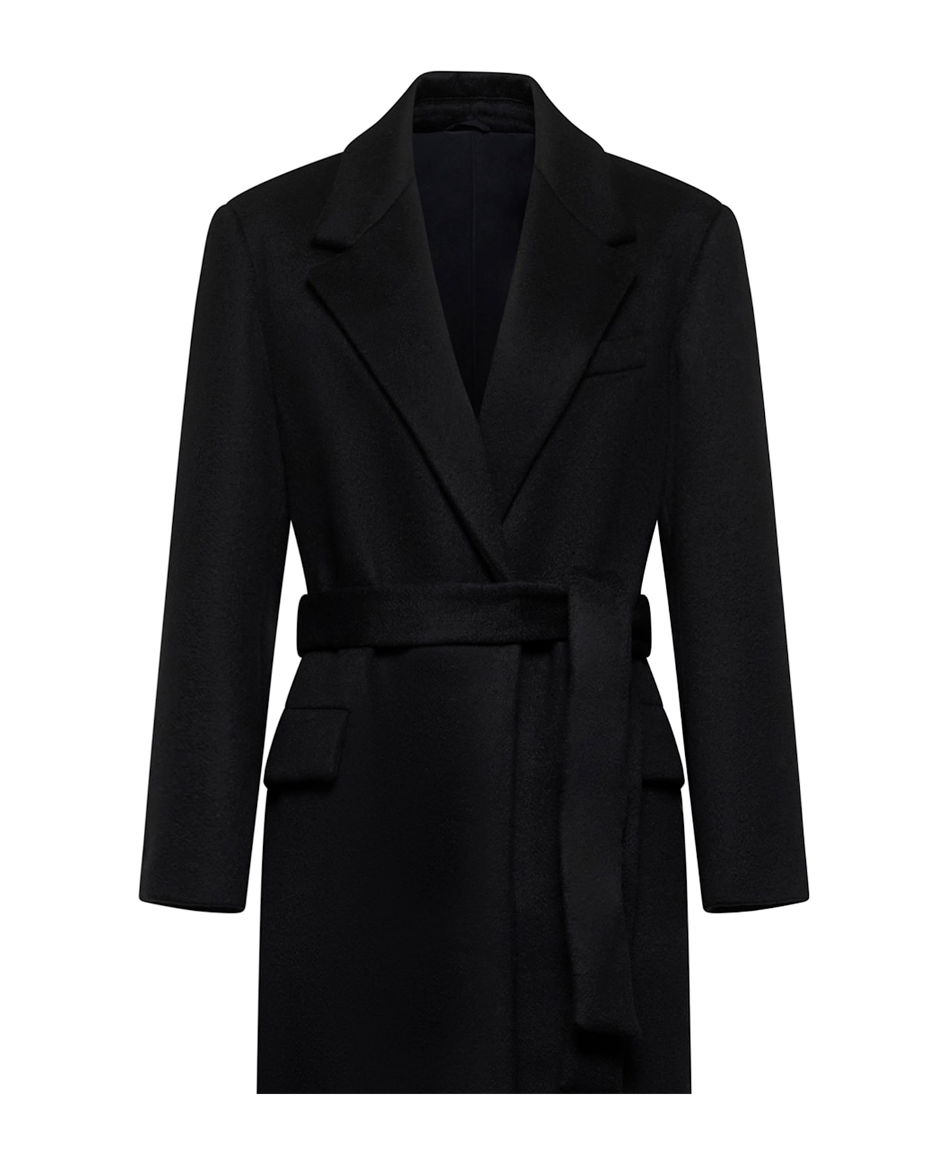 Brunello Cucinelli Long-sleeved Belted Trench Coat - Black