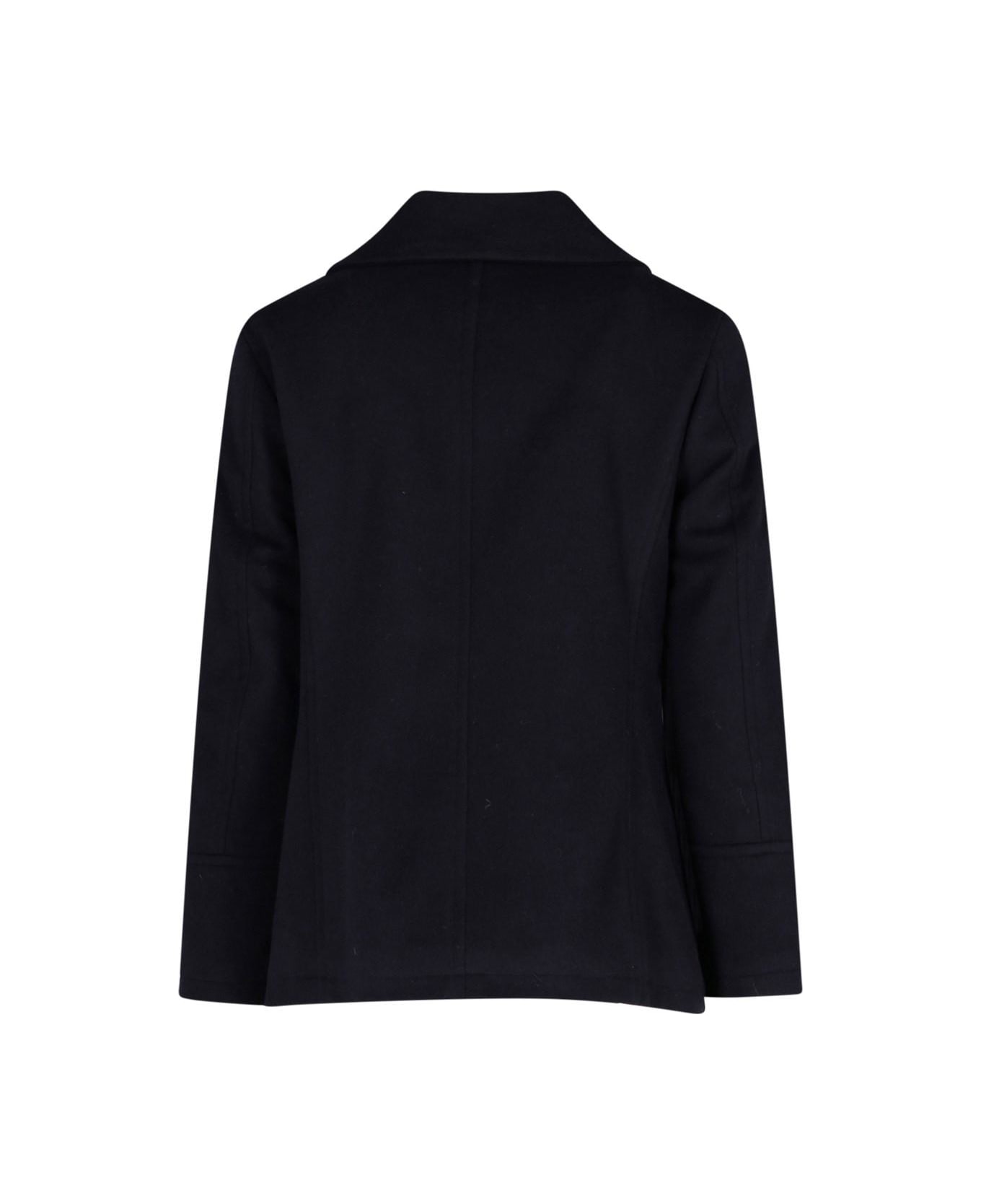 Sealup Double-breasted Short Coat - BLUE