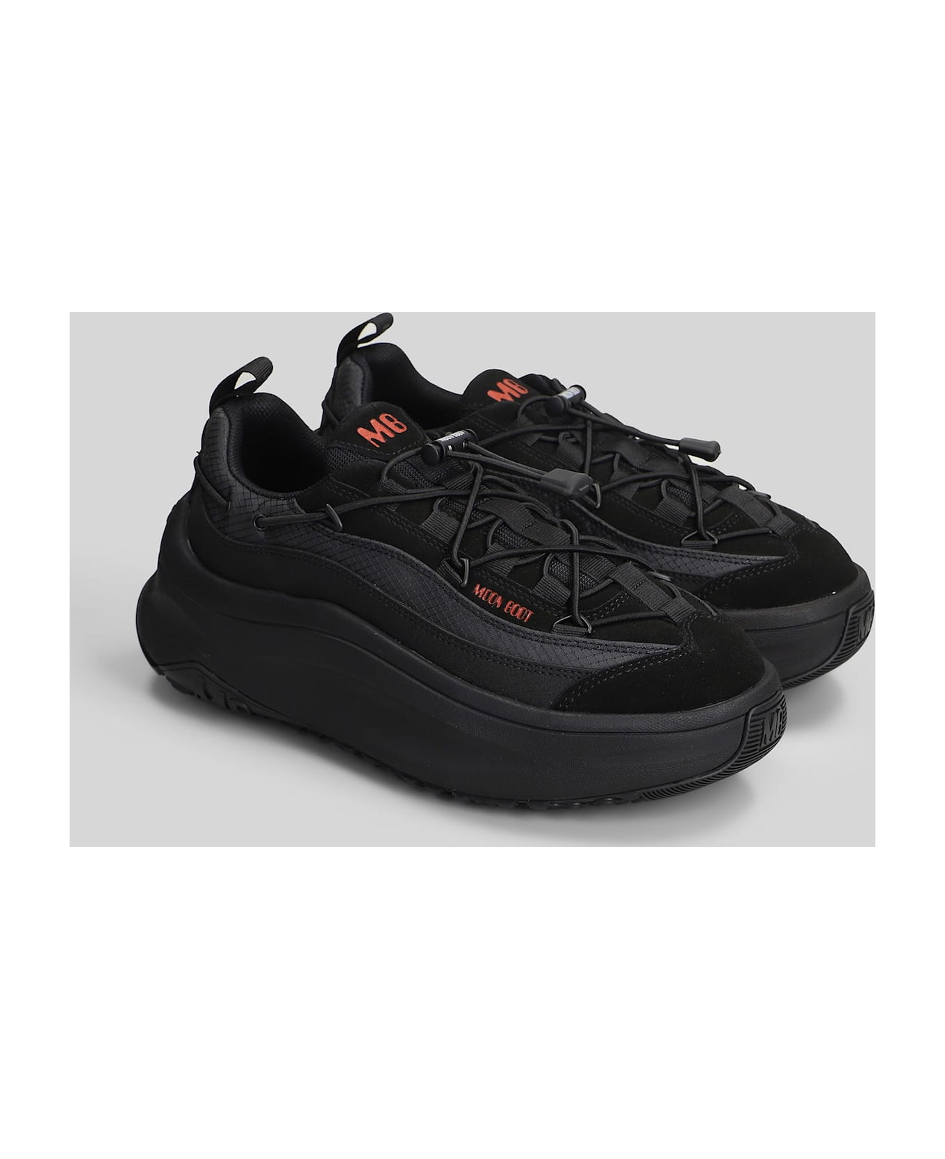 Moon Boot Mb Moon247 Lace Sneakers In Black Polyester - black