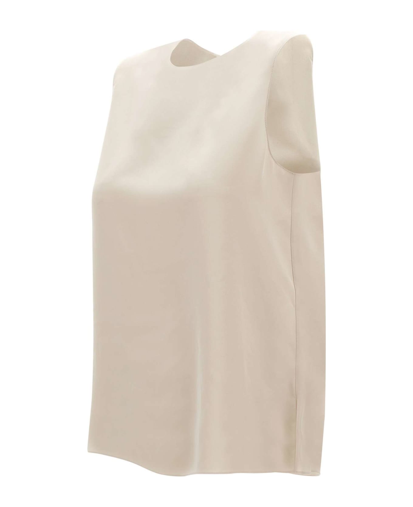 Theory "straight Shell" Silk Top - BEIGE