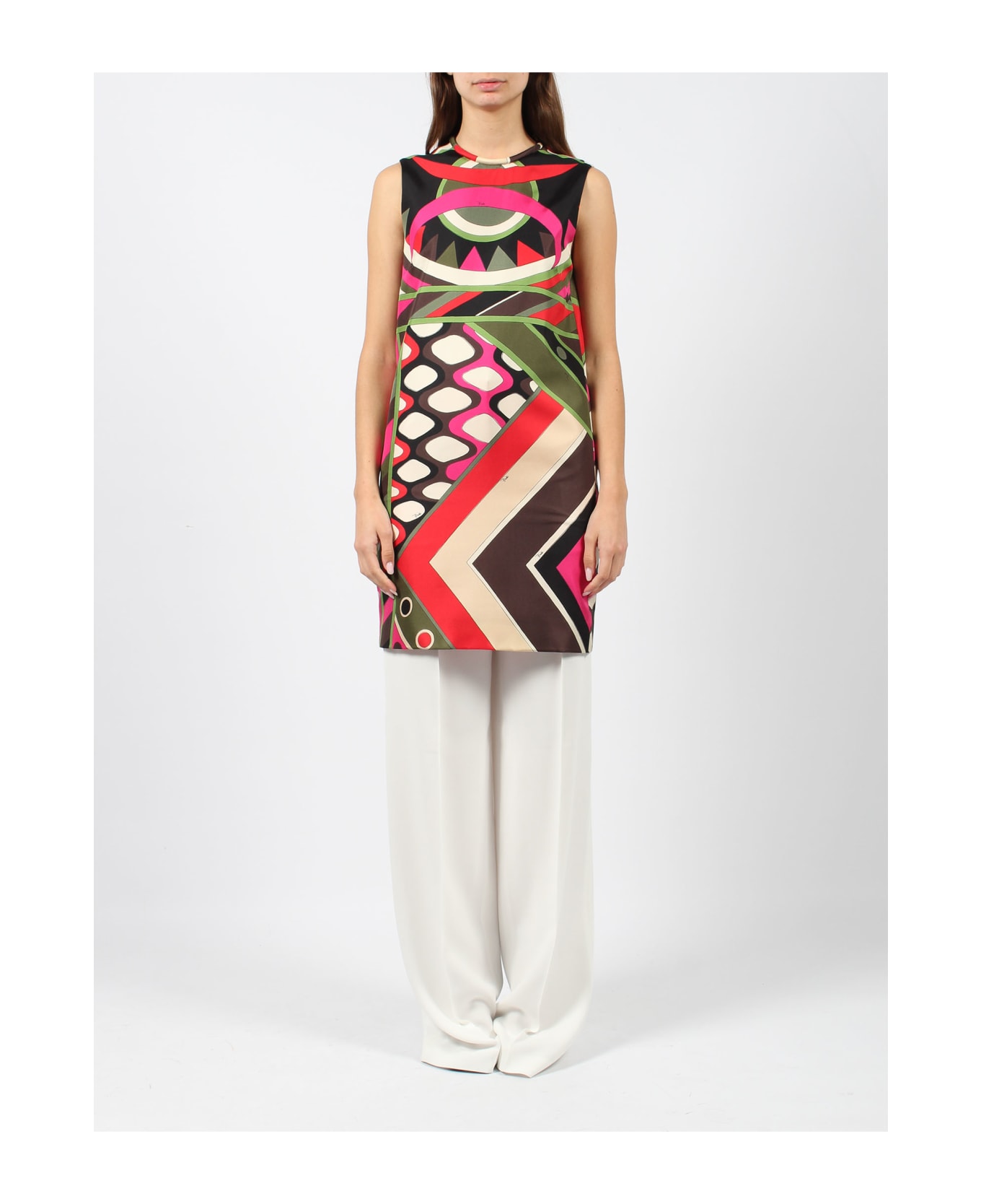 Pucci Vivara-print Silk-twill Dress - Multicolour