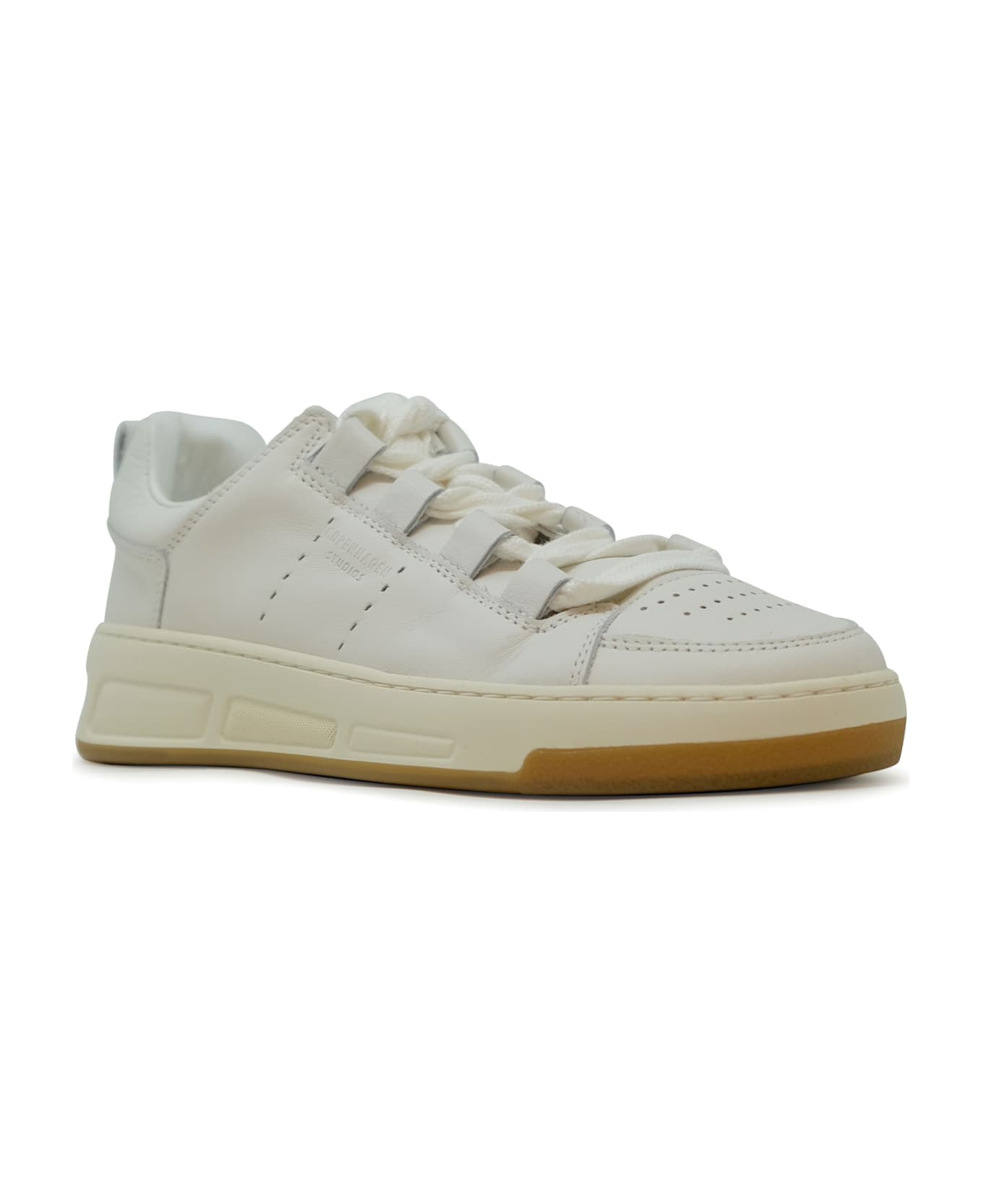 Copenhagen White Leather Sneakers - WHITE