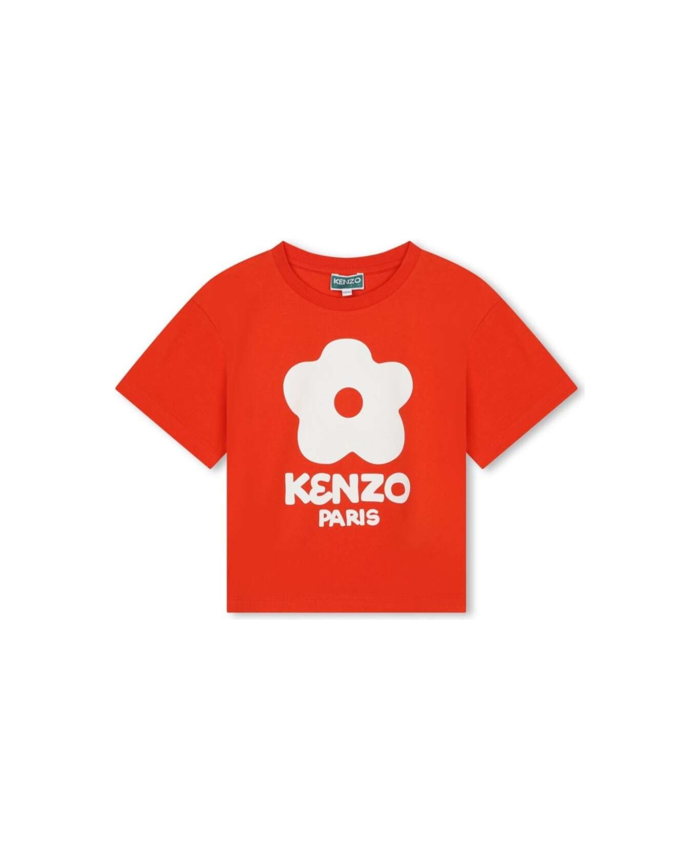 Kenzo Kids Red T-shirt With Logo In Cotton Girl - Red