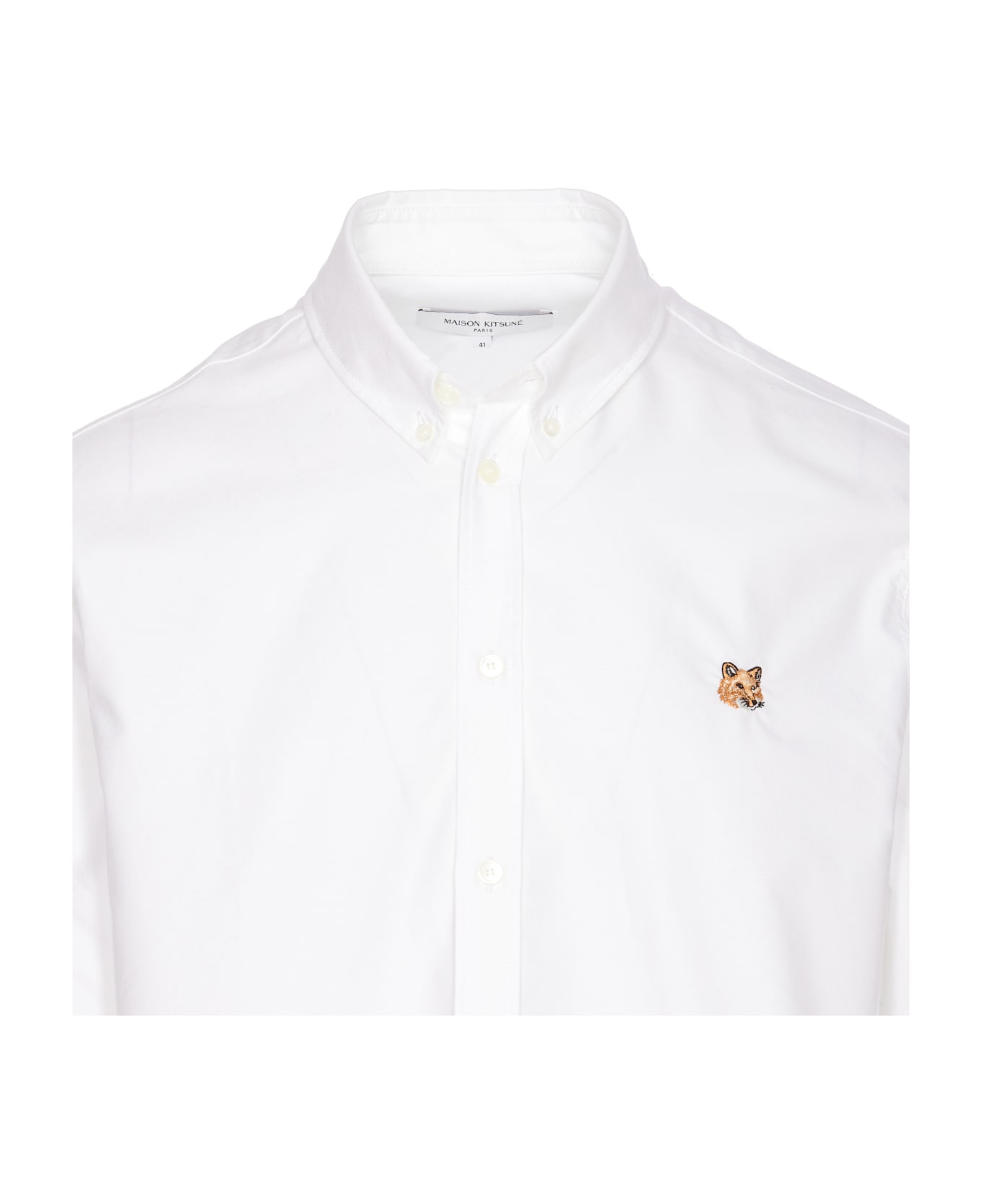 Maison Kitsuné Mini Fox Head Patch Shirt - white