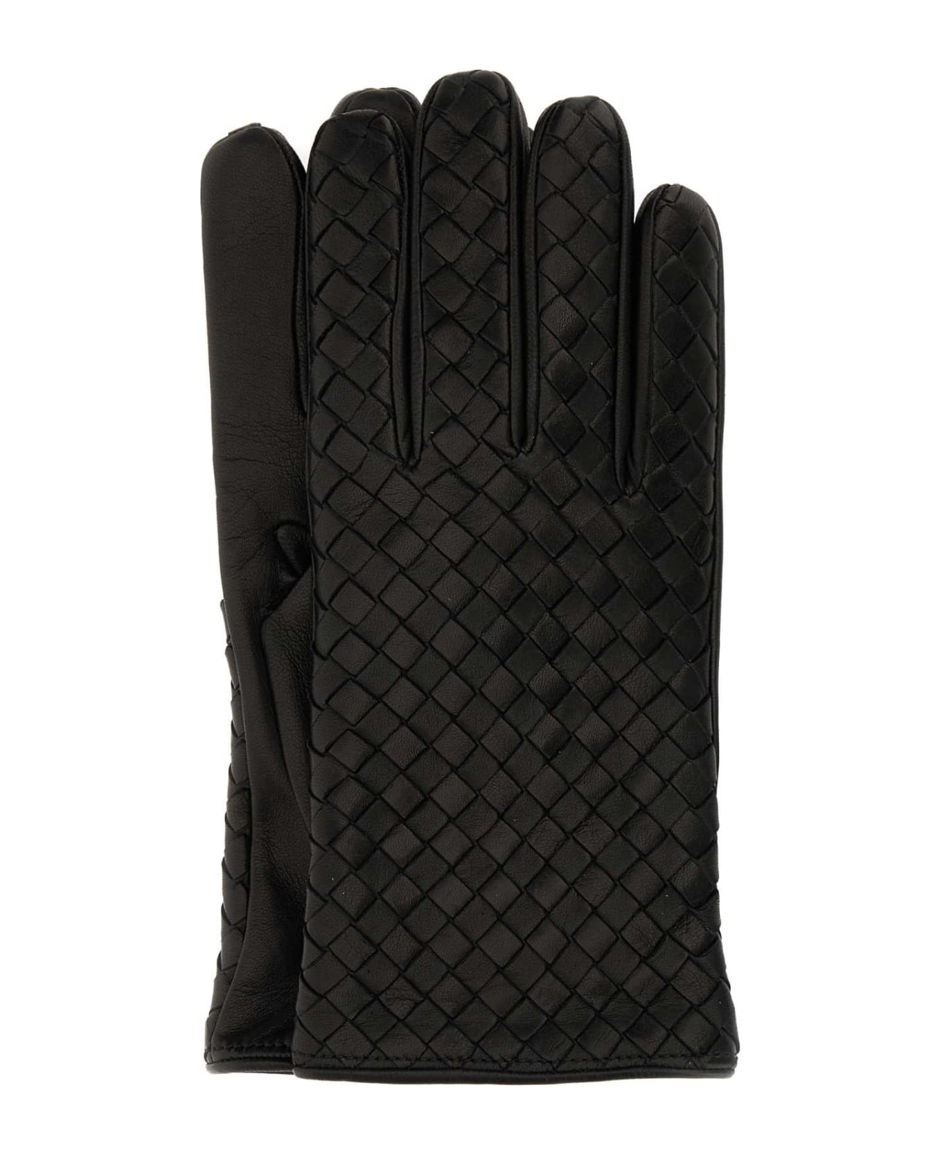 Bottega Veneta Black Nappa Leather Gloves - Black