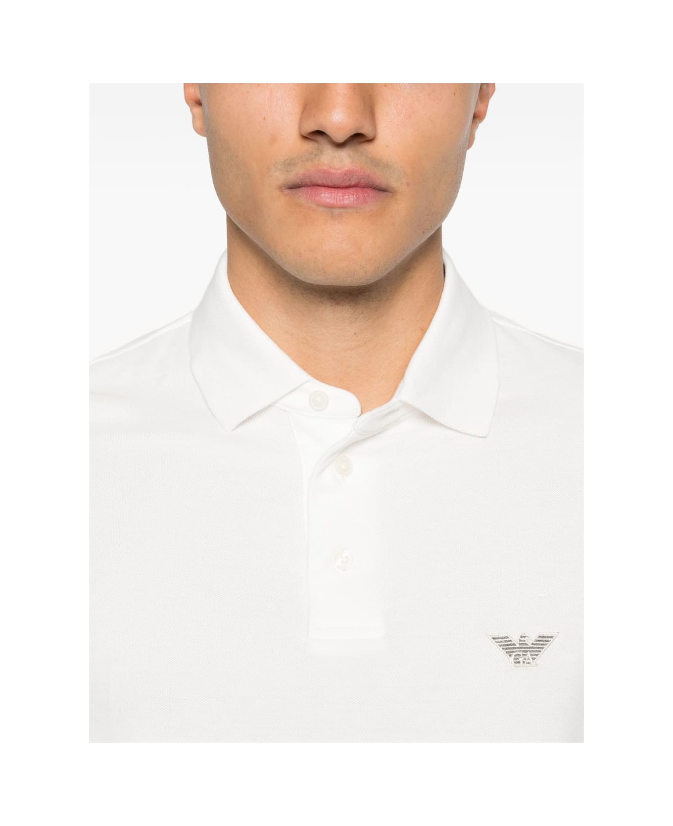 Emporio Armani Cotton Polo Shirt - White